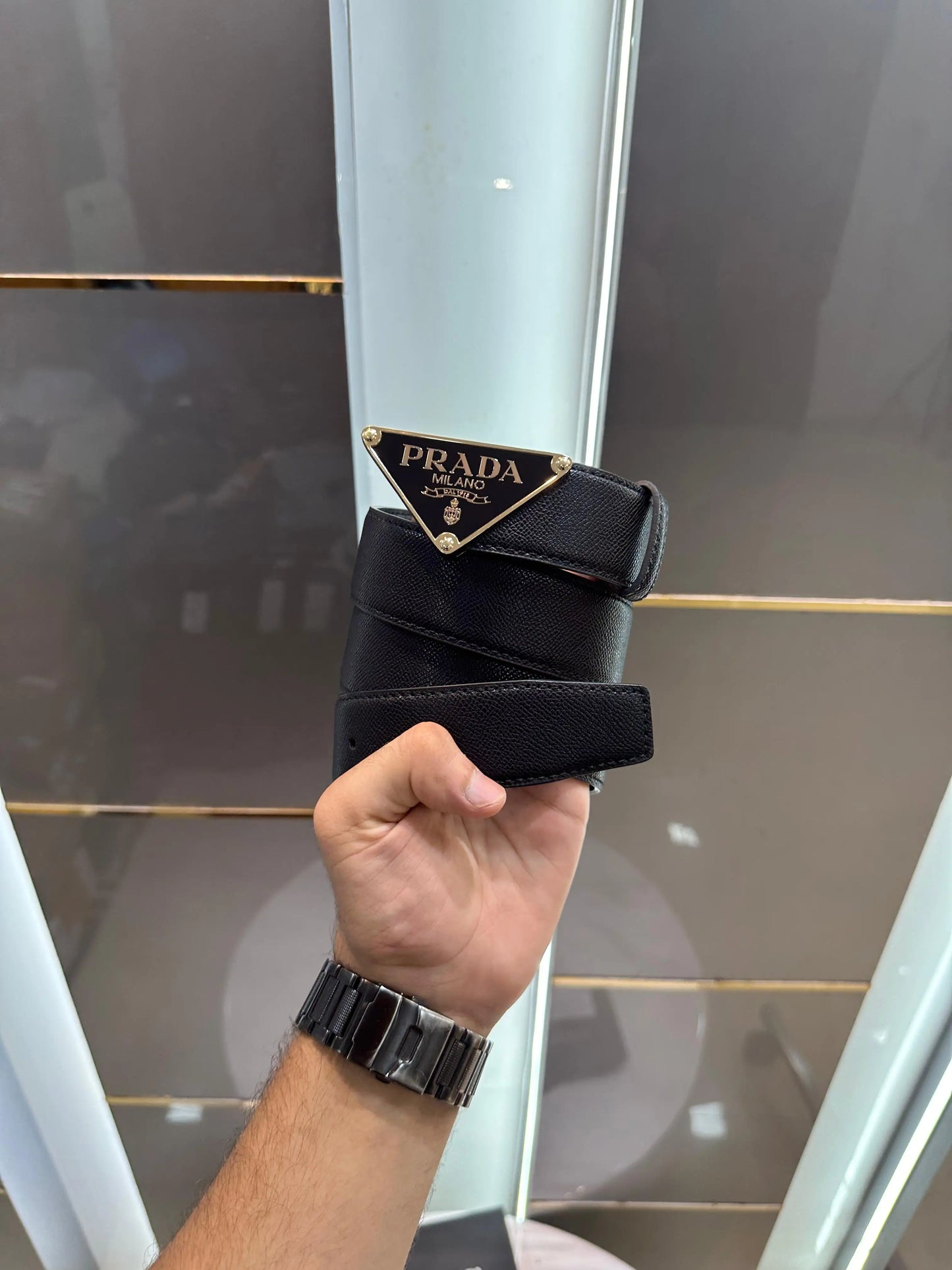 Prad a Gold Black Premium Imported Belt