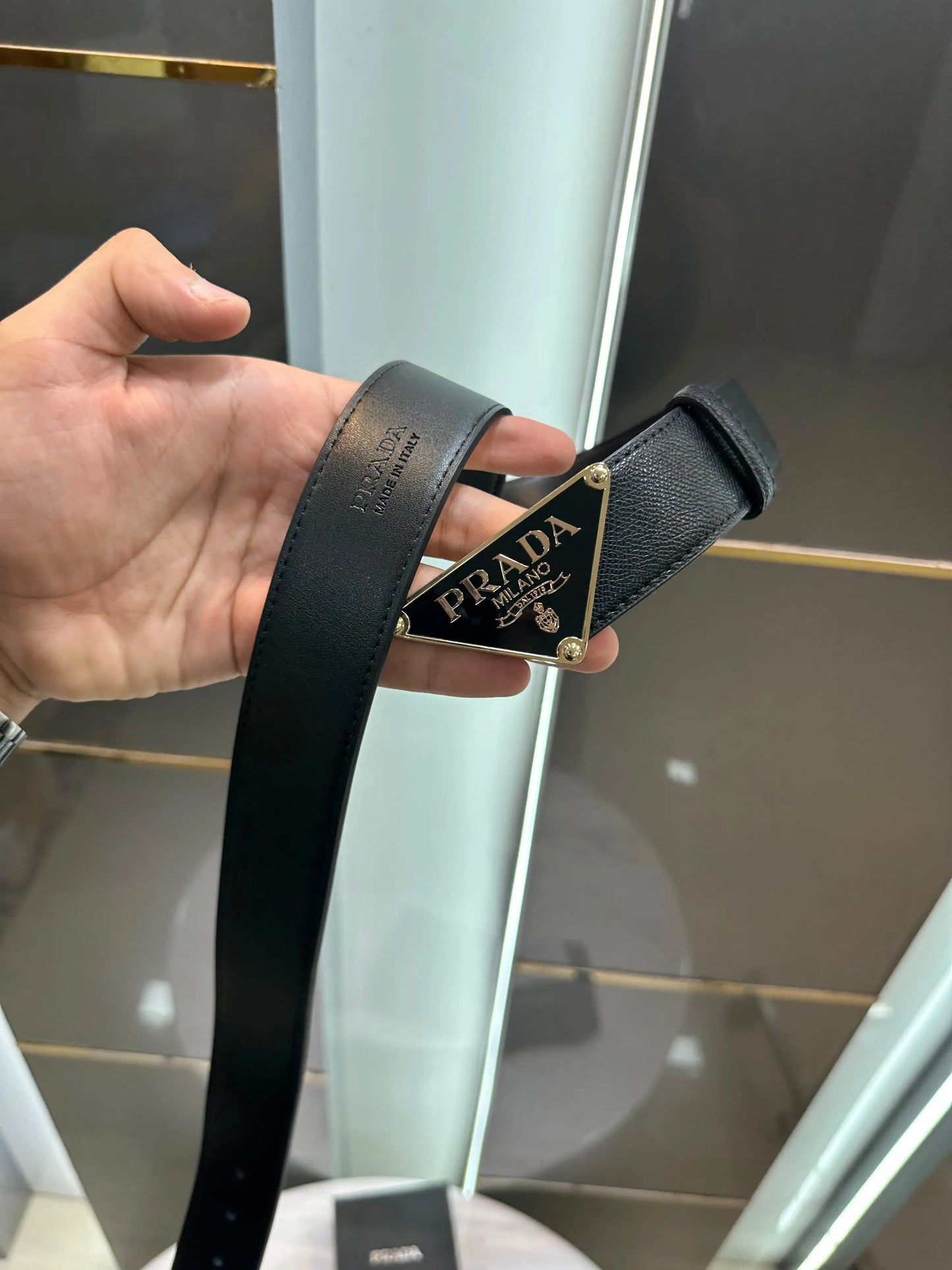 Prad a Gold Black Premium Imported Belt