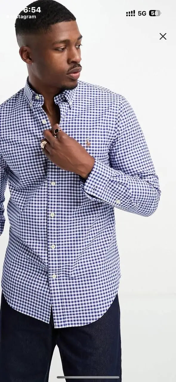Ralph Lauren Blue Checks Premium Shirt