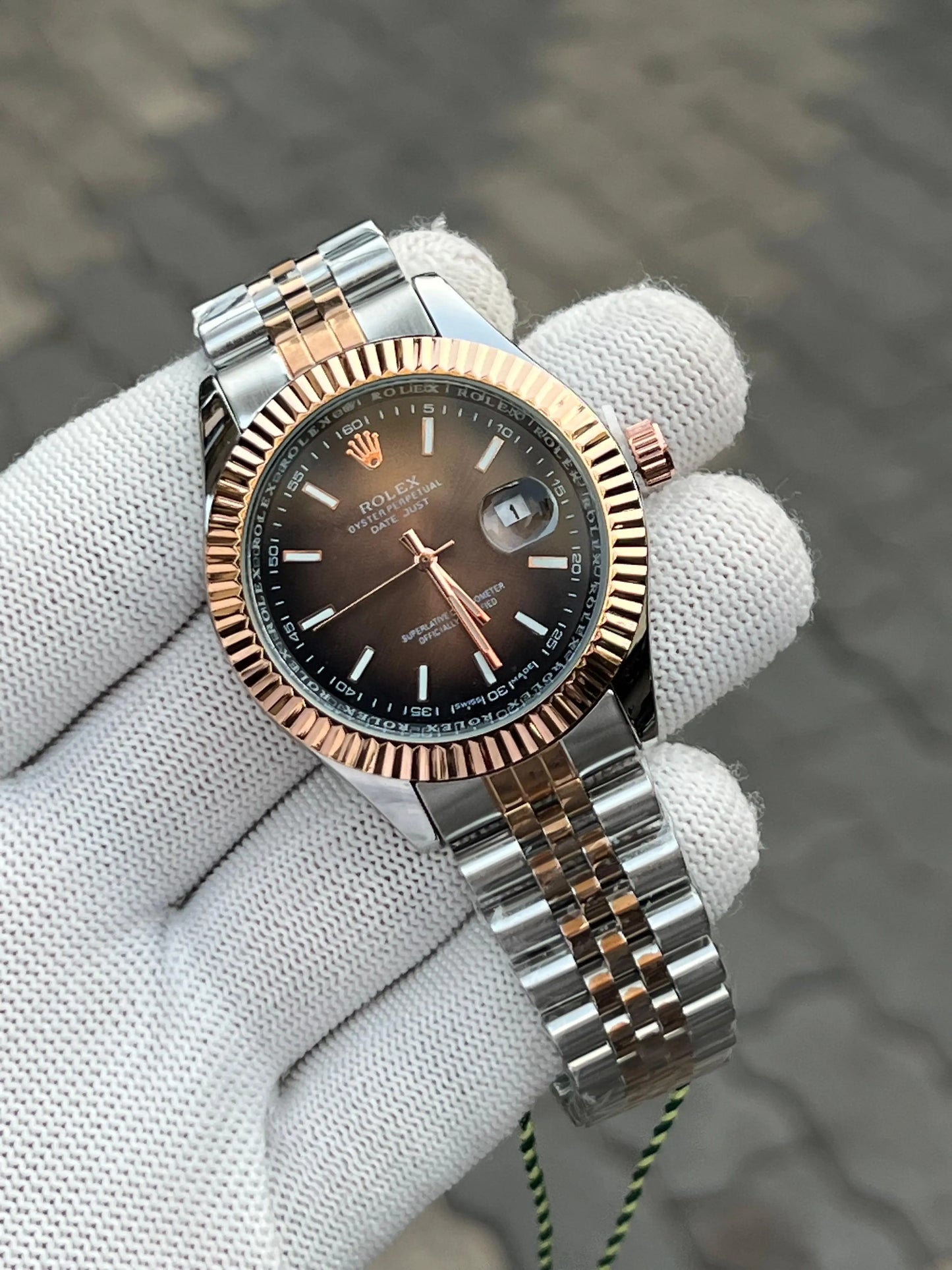 Rolex Date Just Two Tone Brown