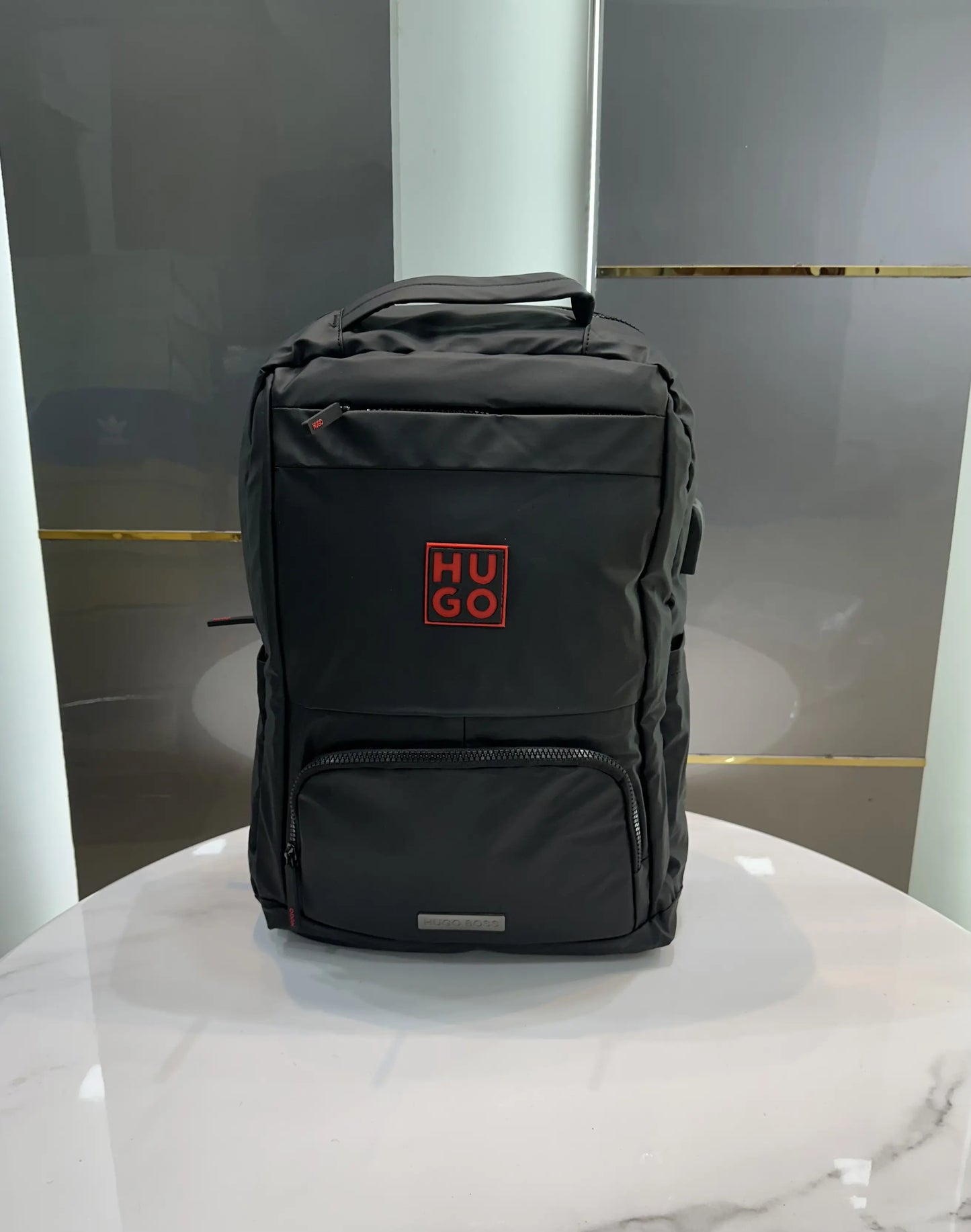 Hugo Bos s S83 Black Red Luxury Imported BackPack With Usb Port