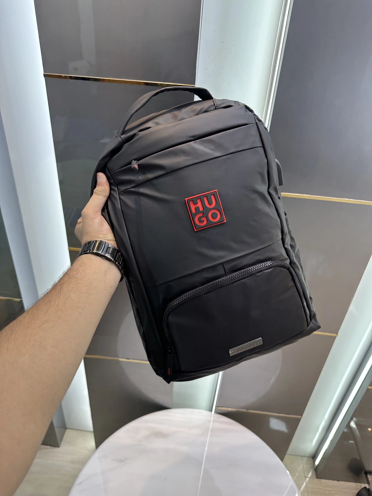 Hugo Bos s S83 Black Red Luxury Imported BackPack With Usb Port