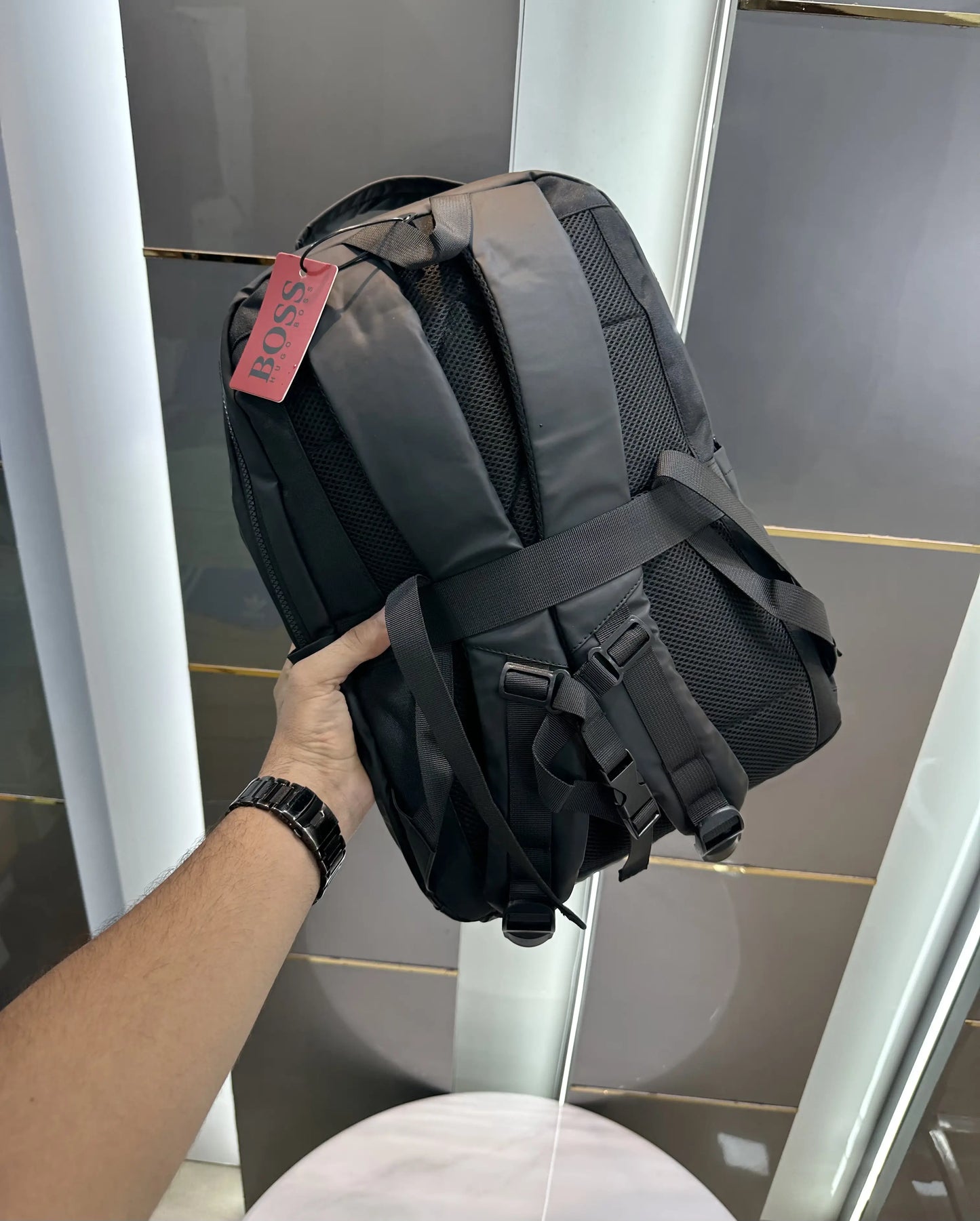 Hugo Bos s S83 Black Red Luxury Imported BackPack With Usb Port