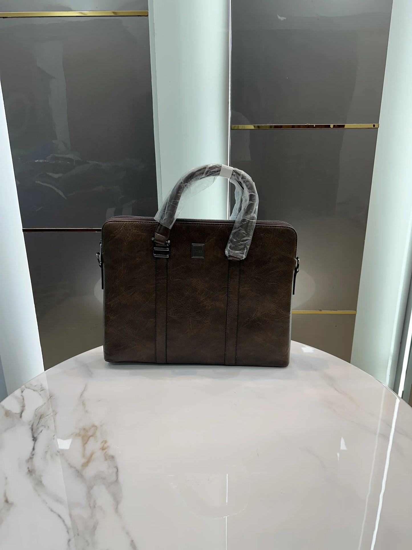 Hugo Bos s Brown Textured Luxury Premium Imported Laptop Bag