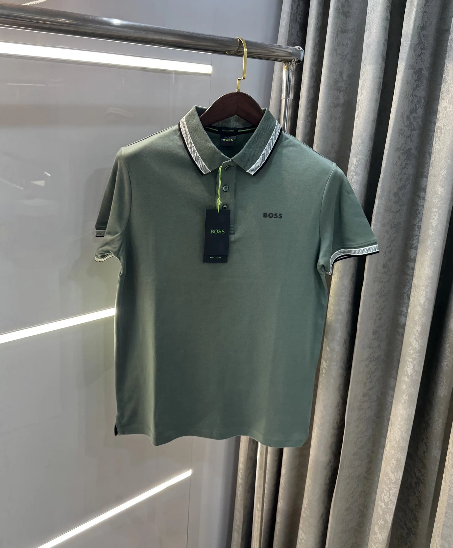 Hugo Boss Green Logo Work Premium Polo T-shirt