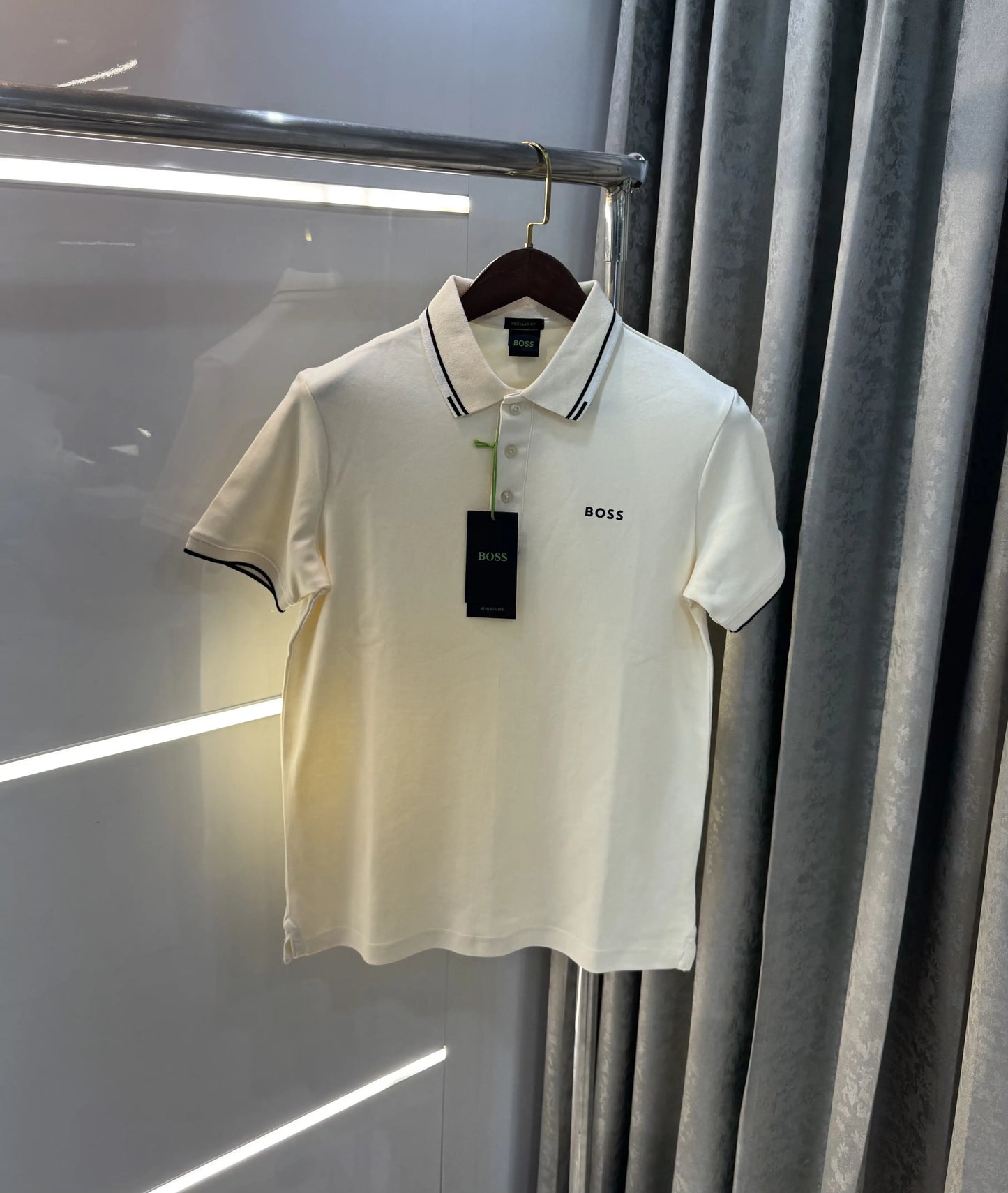 Hugo Boss Cream Logo Work Premium Polo T-shirt