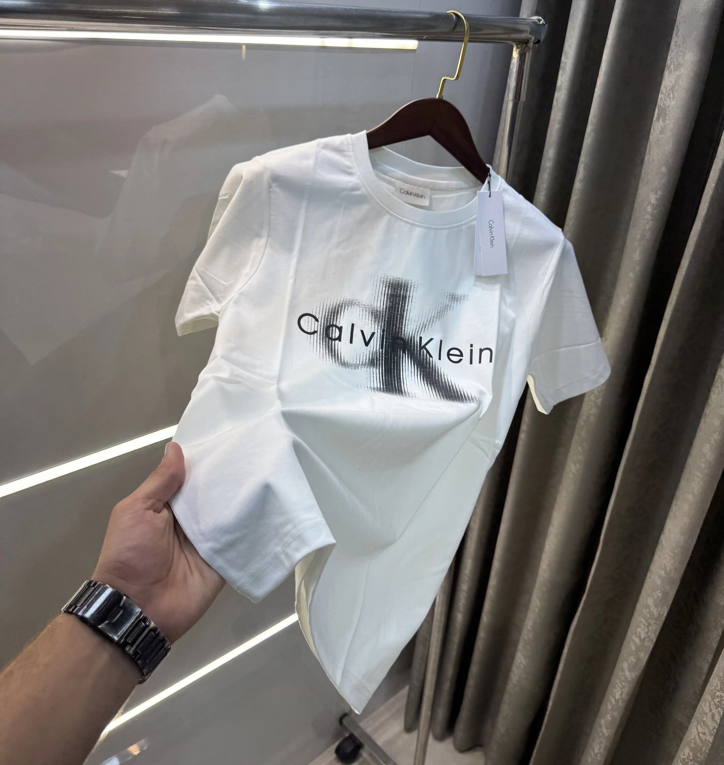 Calvin Klein White Logo Work Premium T-Shirt