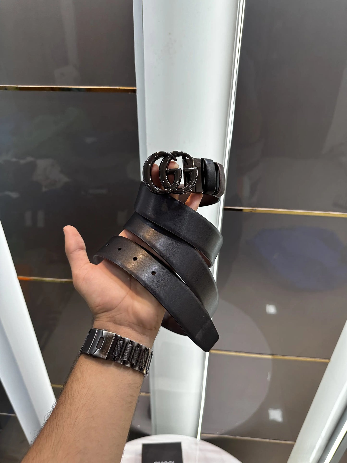 Gucc i Black&Brown Reversible Premium Imported Belt