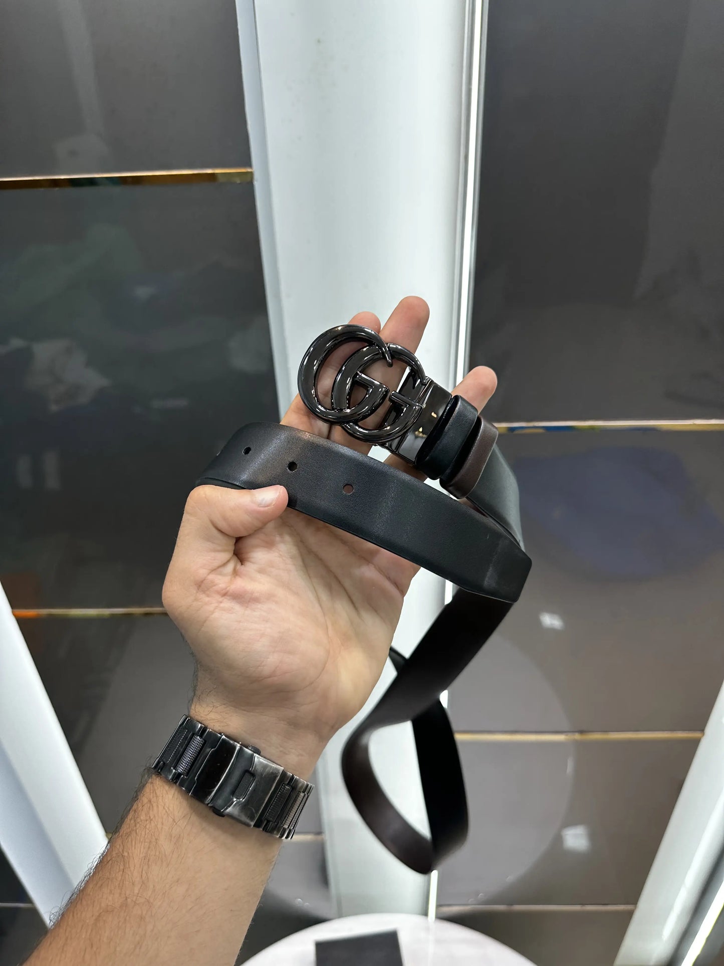 Gucc i Black&Brown Reversible Premium Imported Belt
