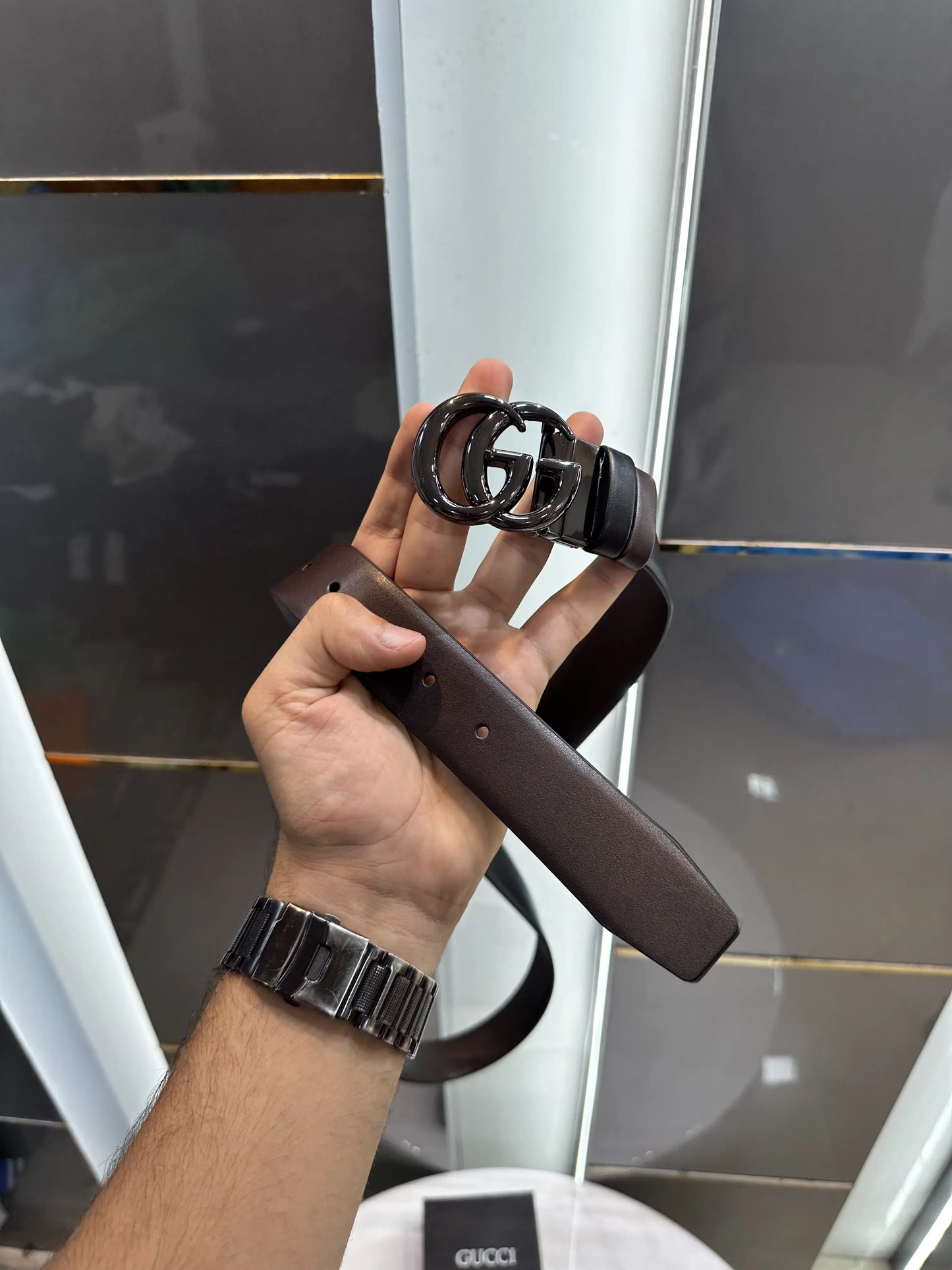 Gucc i Black&Brown Reversible Premium Imported Belt