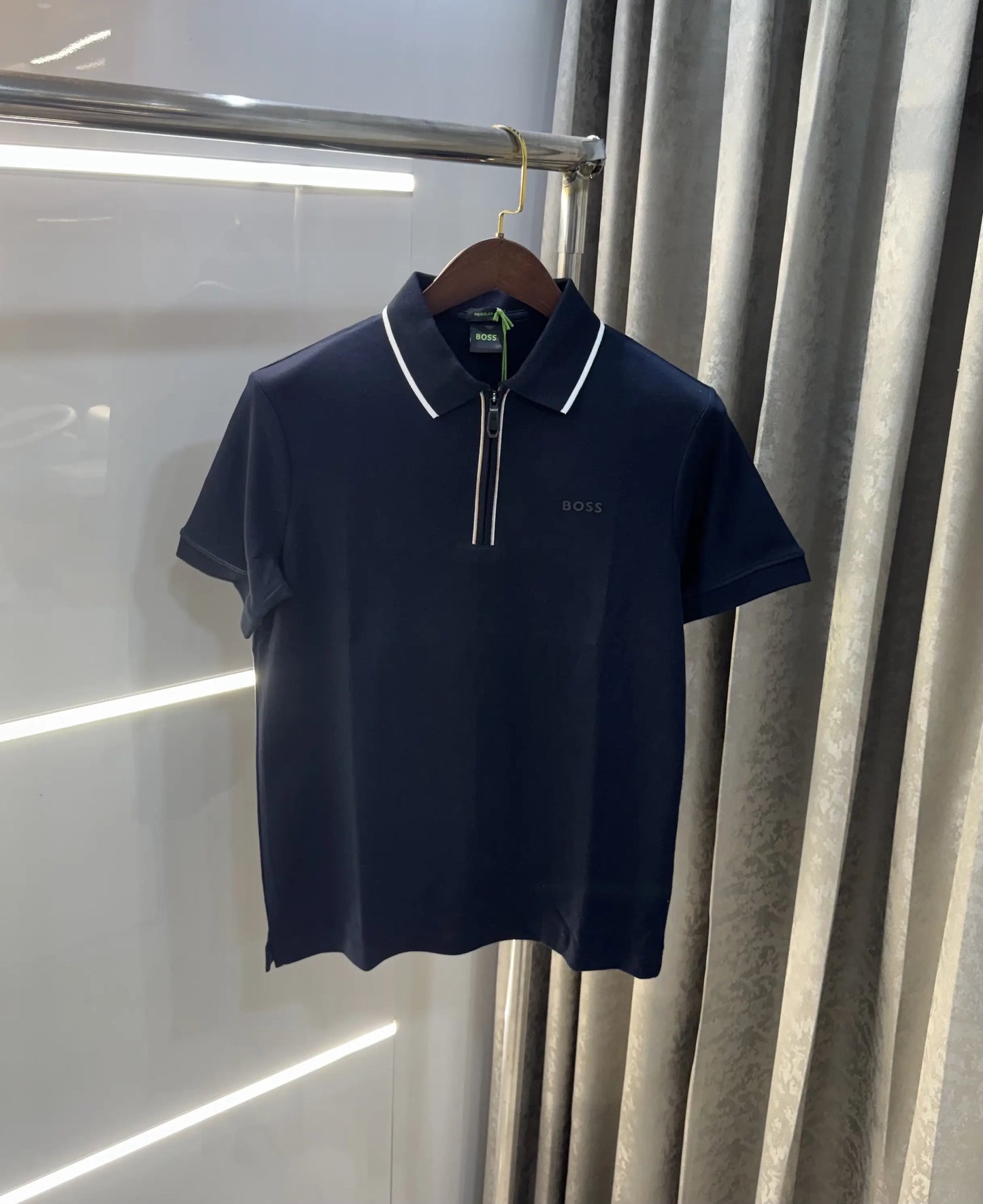 Hug o Boss Navy Blue Logo Work Premium Polo T-shirt