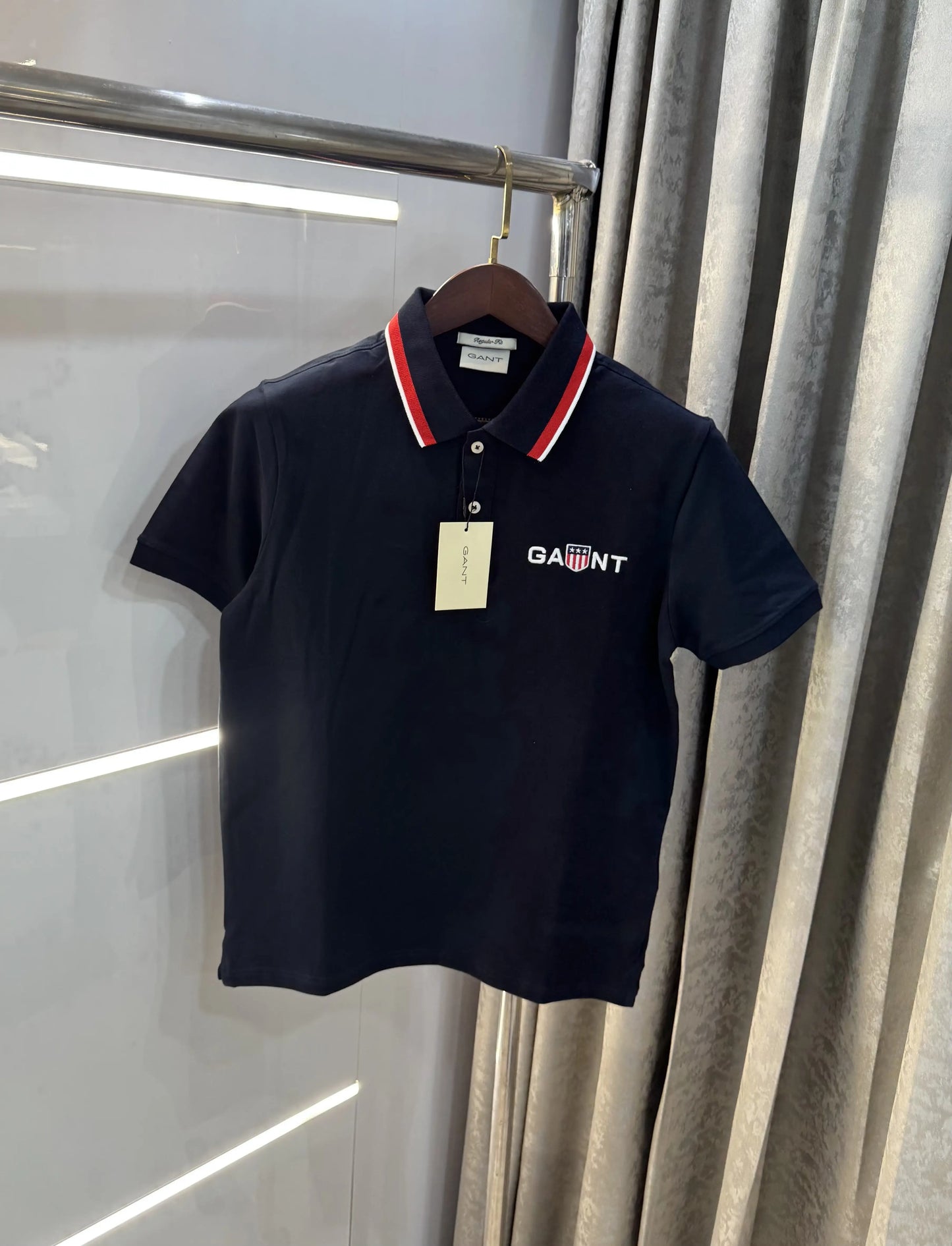 Gant Navy Blue Logo Work Premium Polo T-shirt