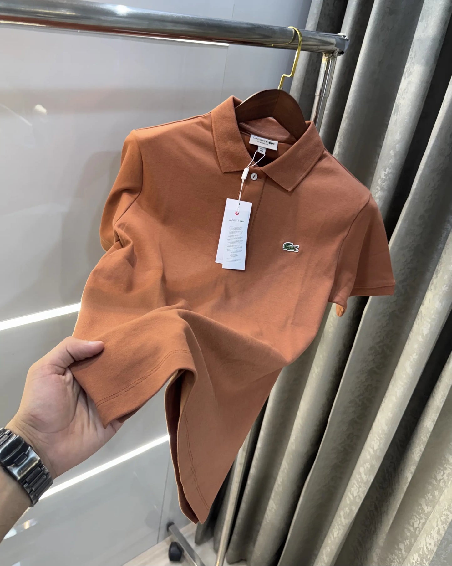 Lacost e Brown Logo Work Premium Polo T-Shirt