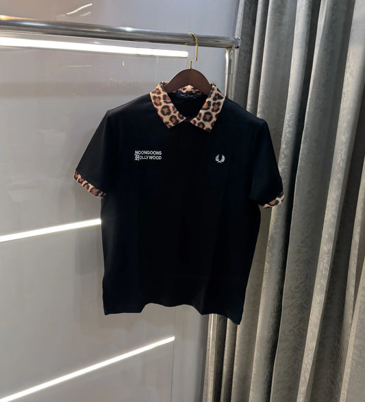 Fredperr y Black Embroidery Logo Premium Polo T-Shirt