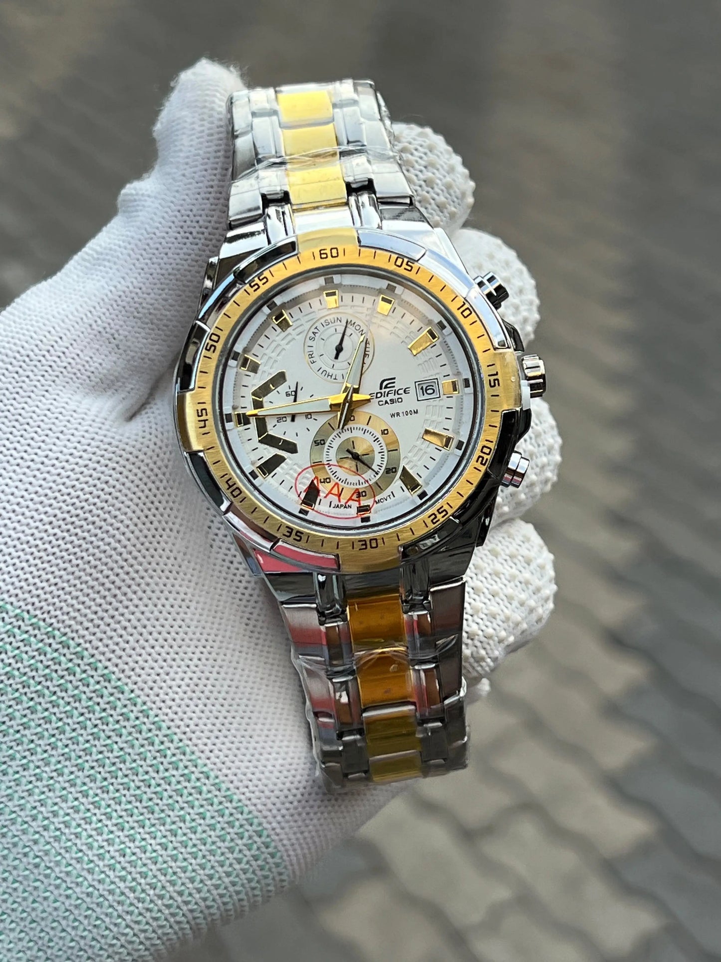 Casio Edifice Two Tone White