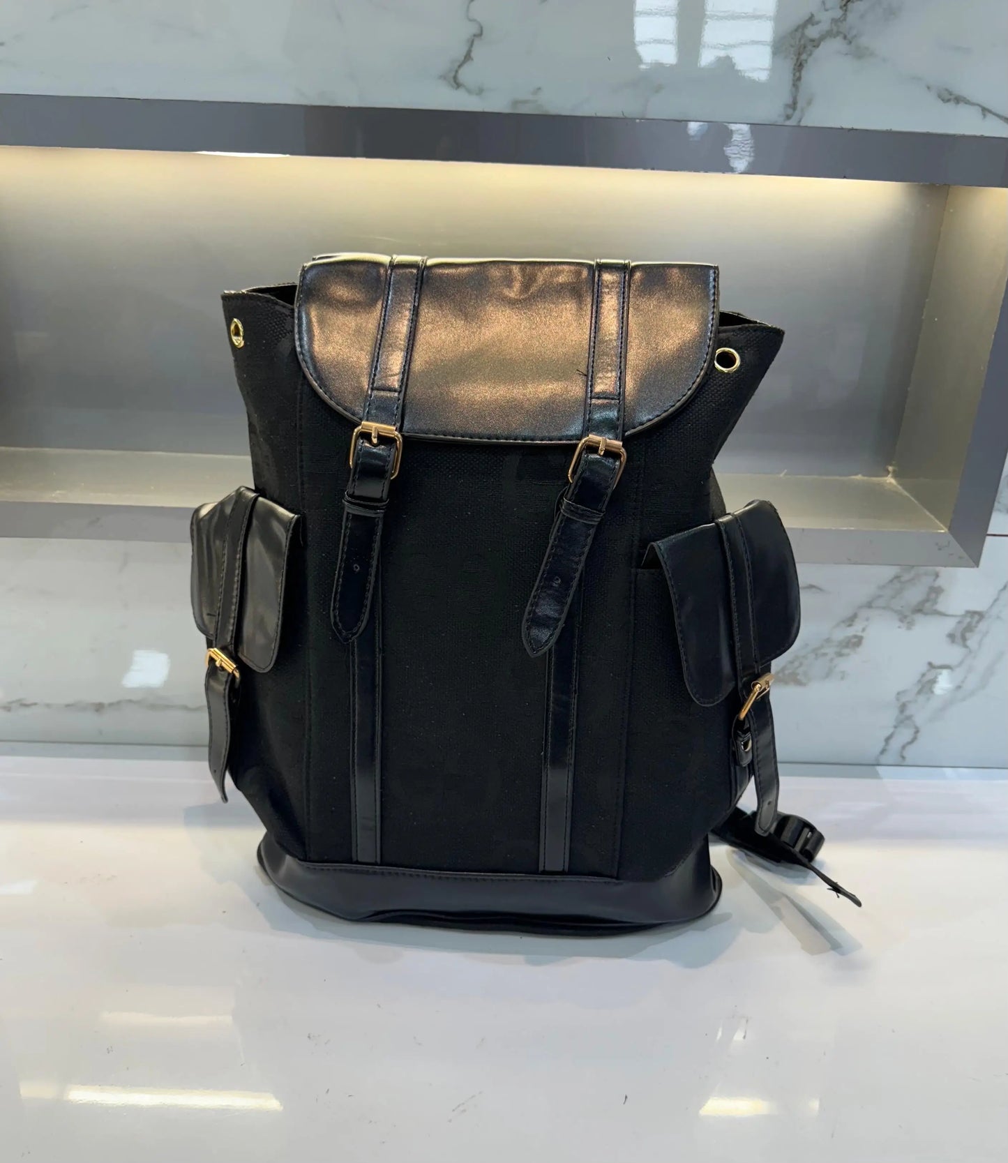 Gucc i Canvas Imported BackPack Black