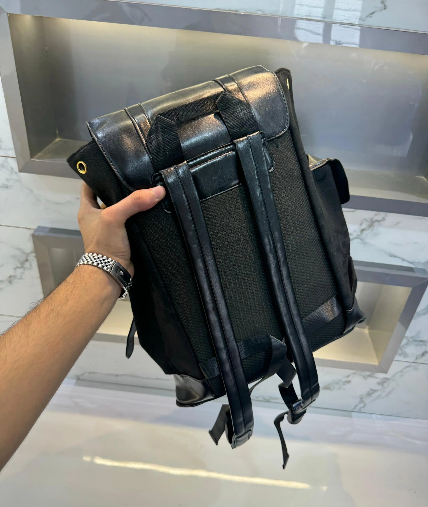 Gucc i Canvas Imported BackPack Black