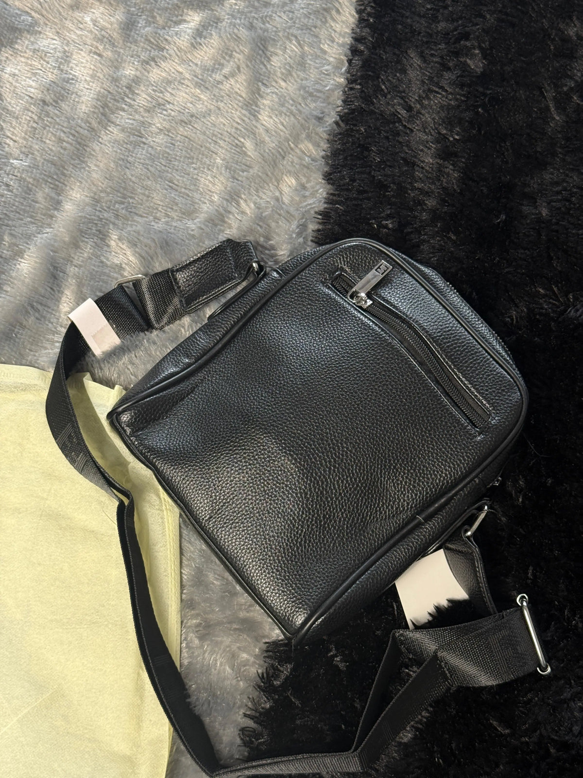 Fendi Bag  "Monster Eyes" Black Leather Crossbody Messenger Bag