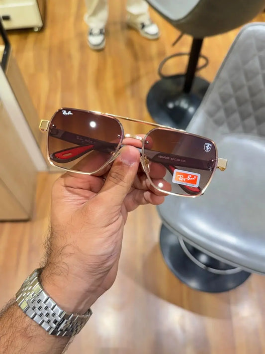 rayban 24006 gold brown shaded