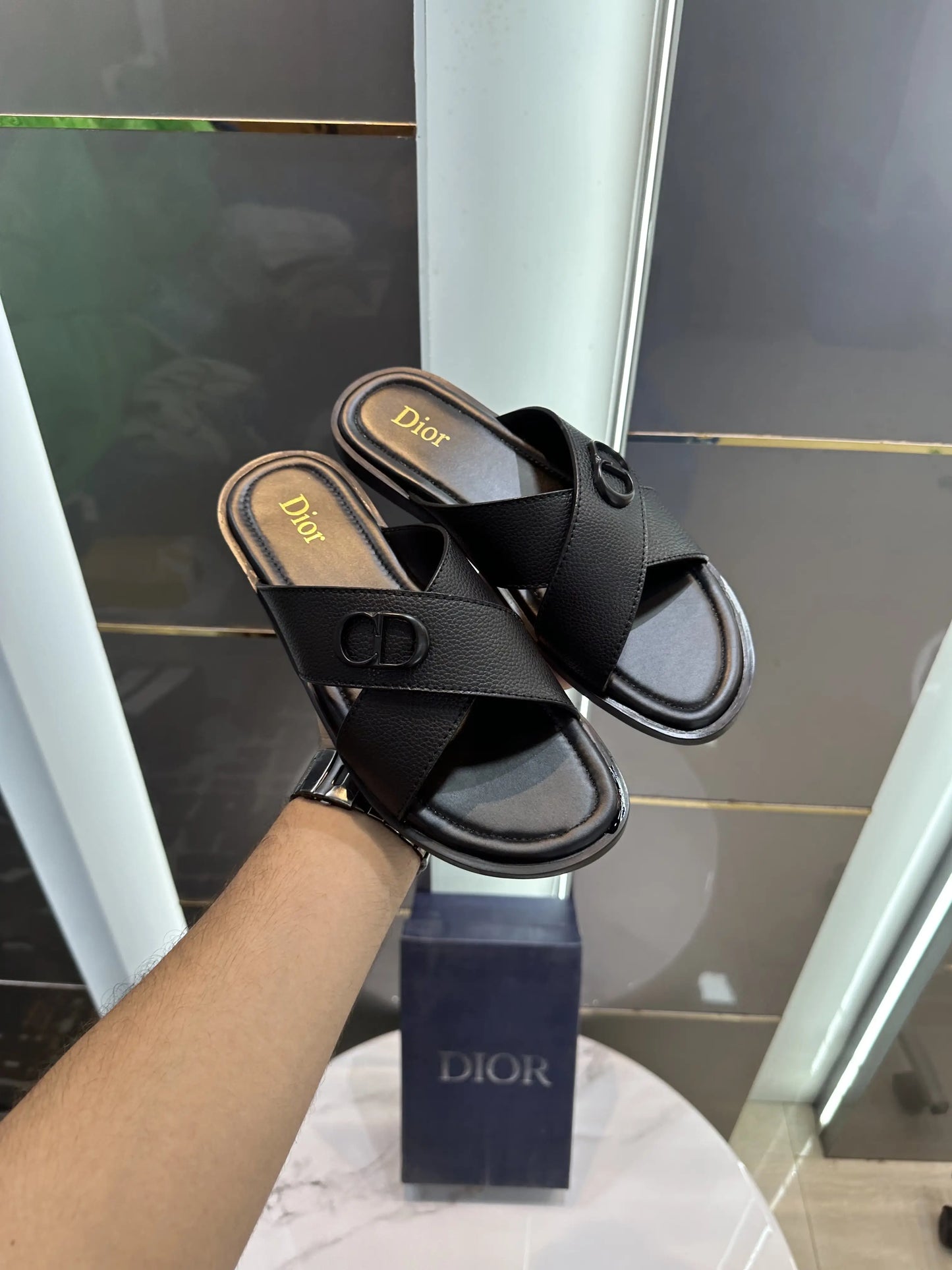 Dior_Cross CD Black Slide For Men