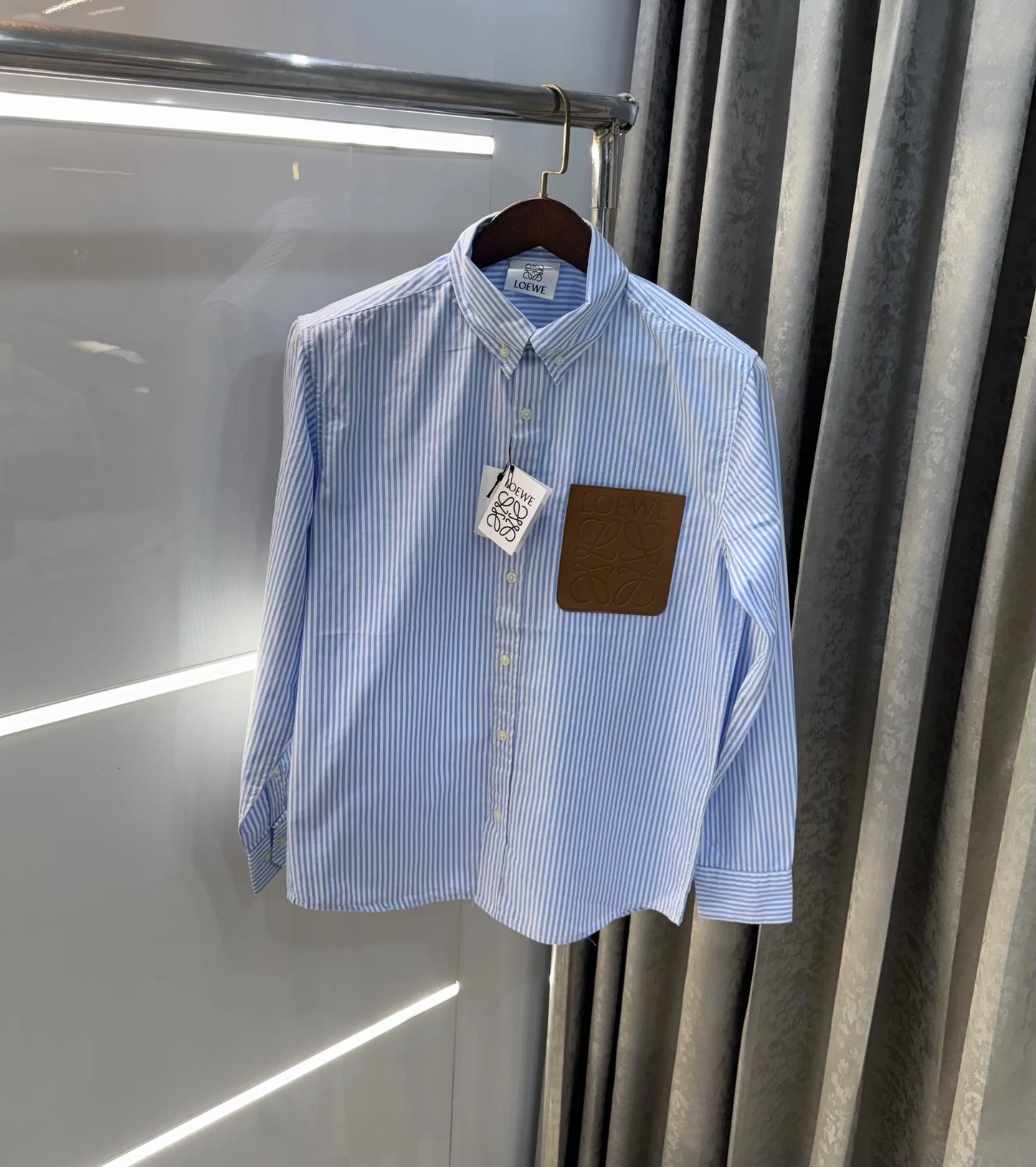 Loewe Sky Blue Logo Patch Imported Shirt