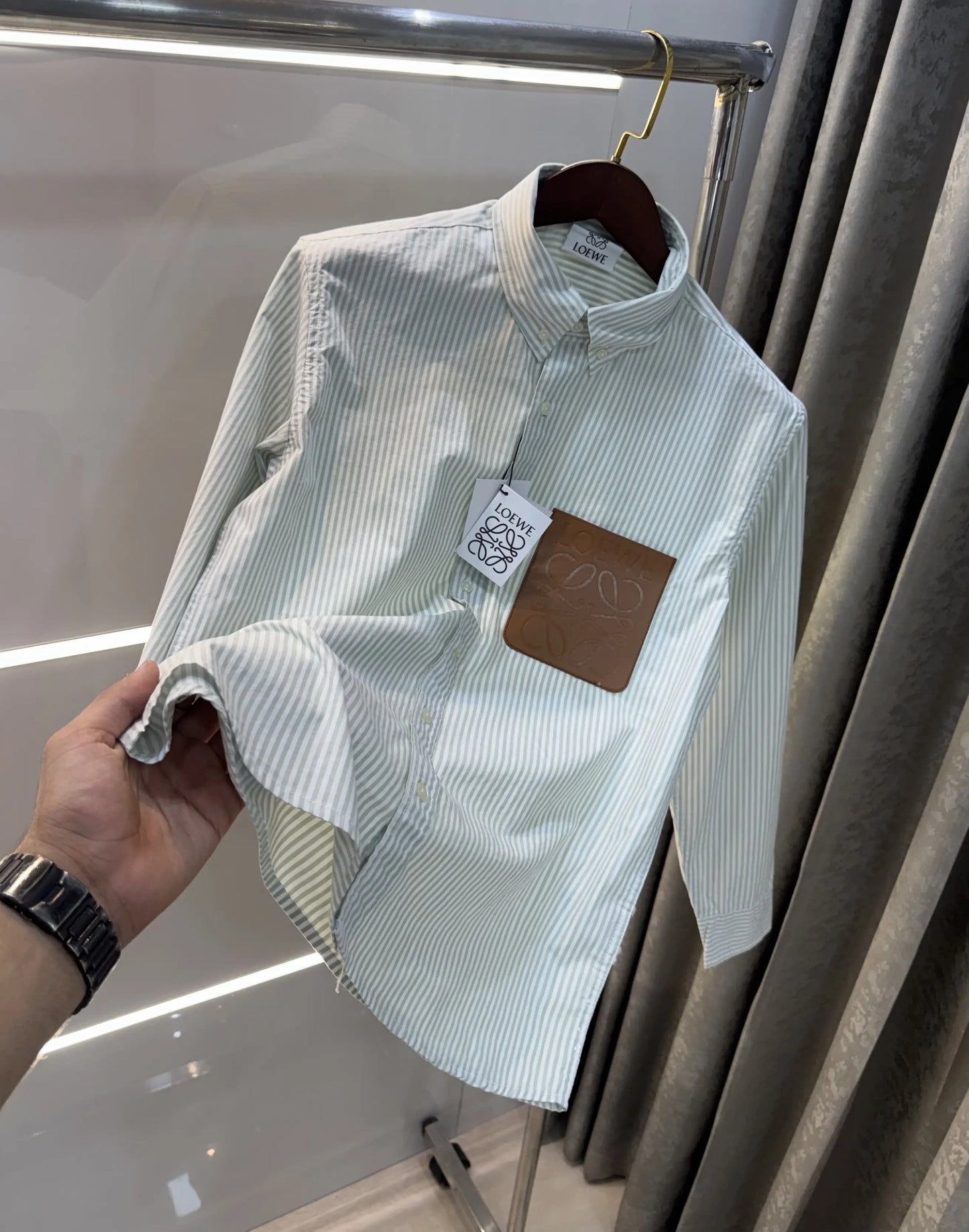 Loewe Green Logo Patch Imported Shirt