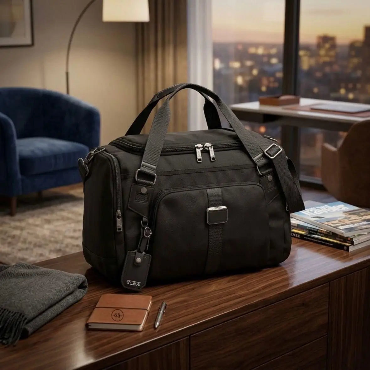 Tumi Black Luxury Imported Duffel Bag Black T95882