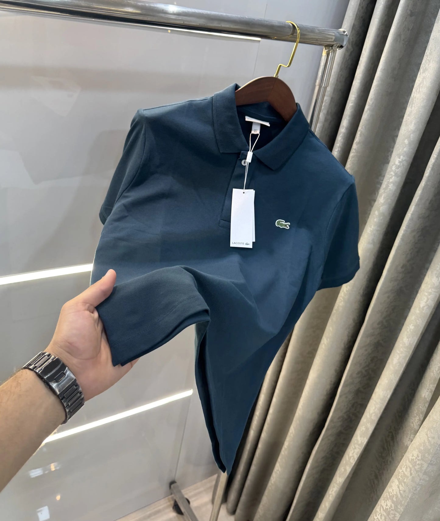 Lacost e Bottle Green Logo Work Premium Polo T-Shirt