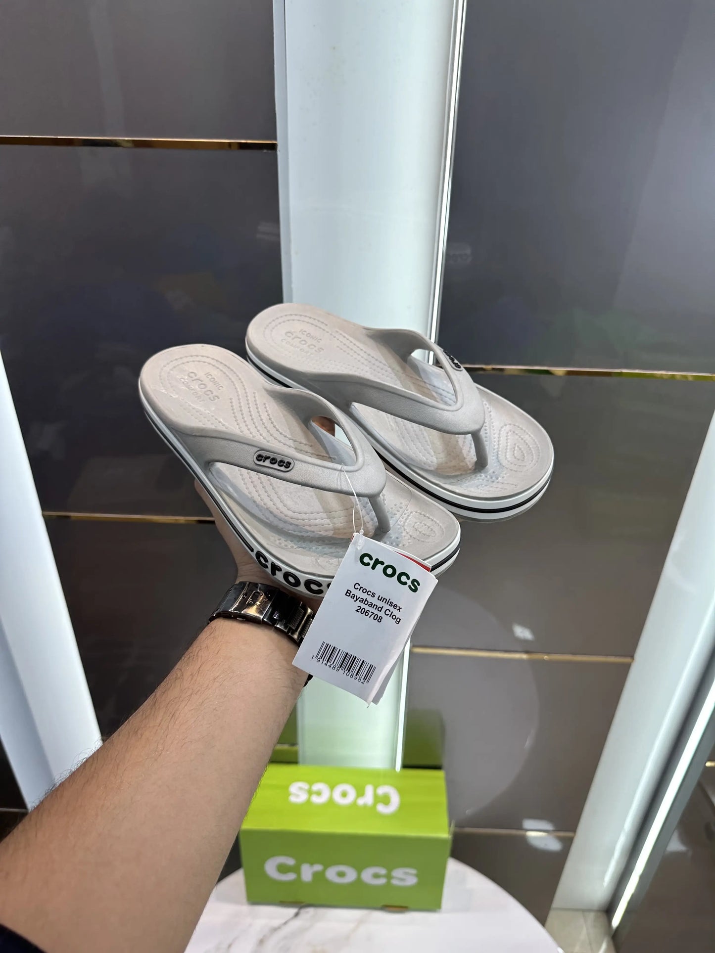 Crocs_Bayaband Grey Slides