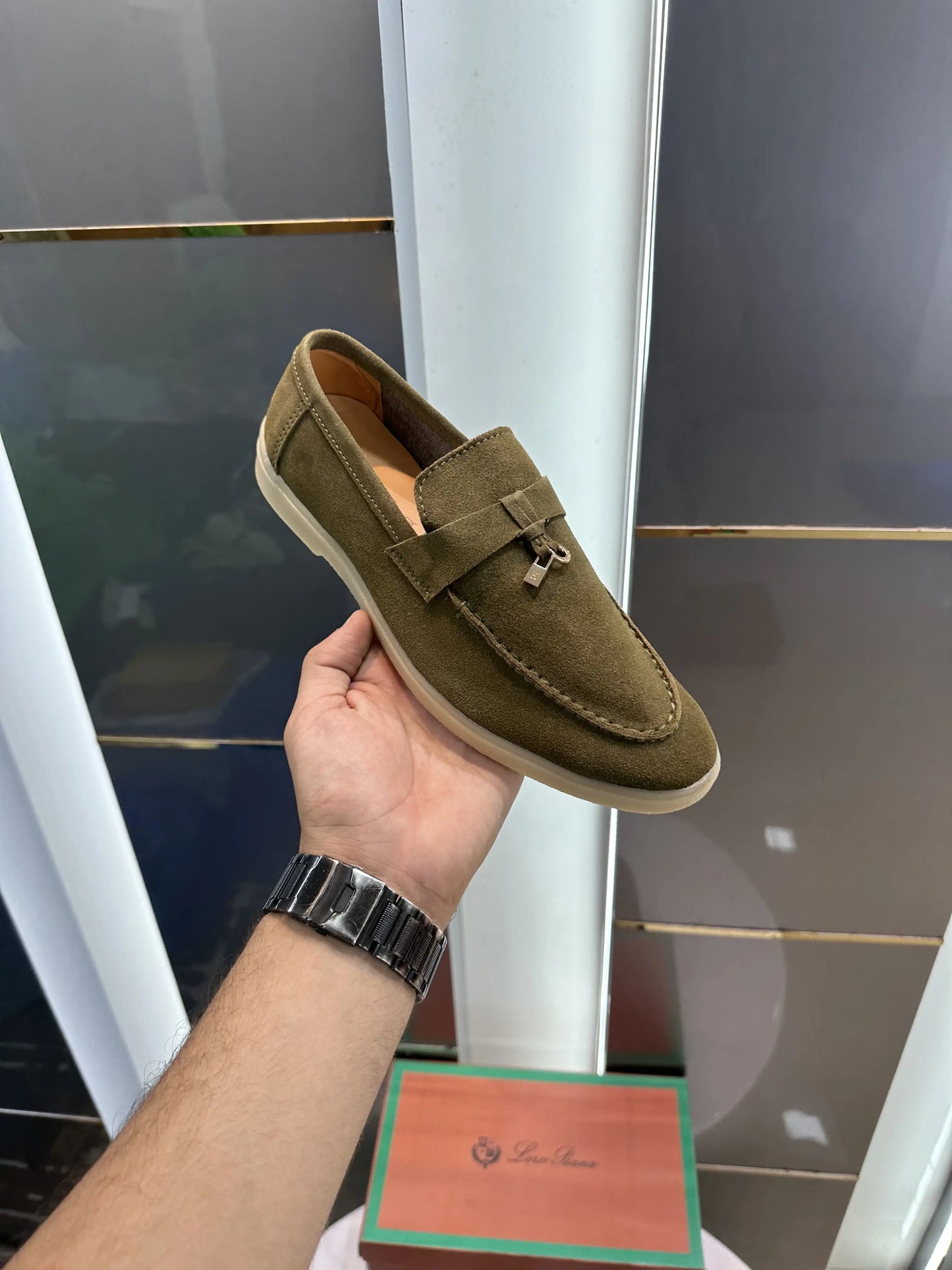 Loro_Piana Olive Formal Loafer