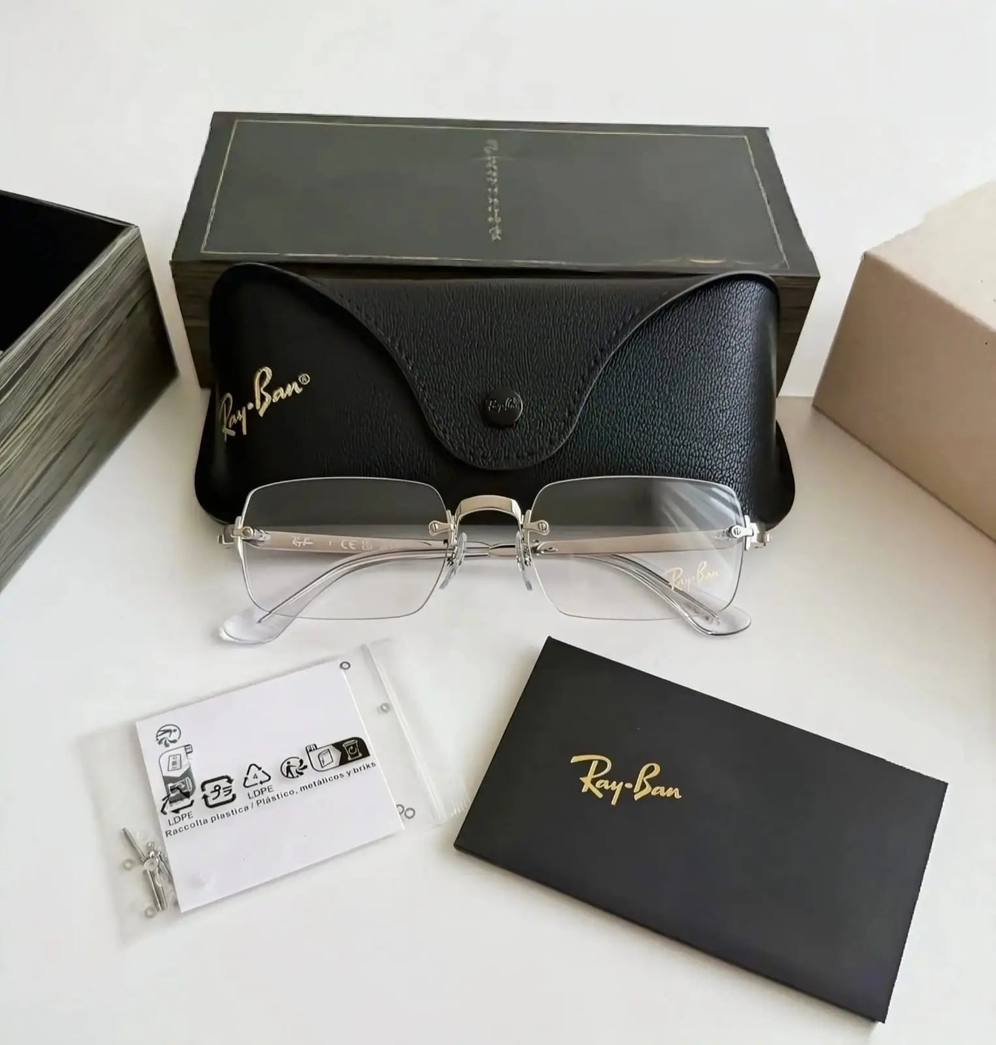 Rayban luxury silver frame
