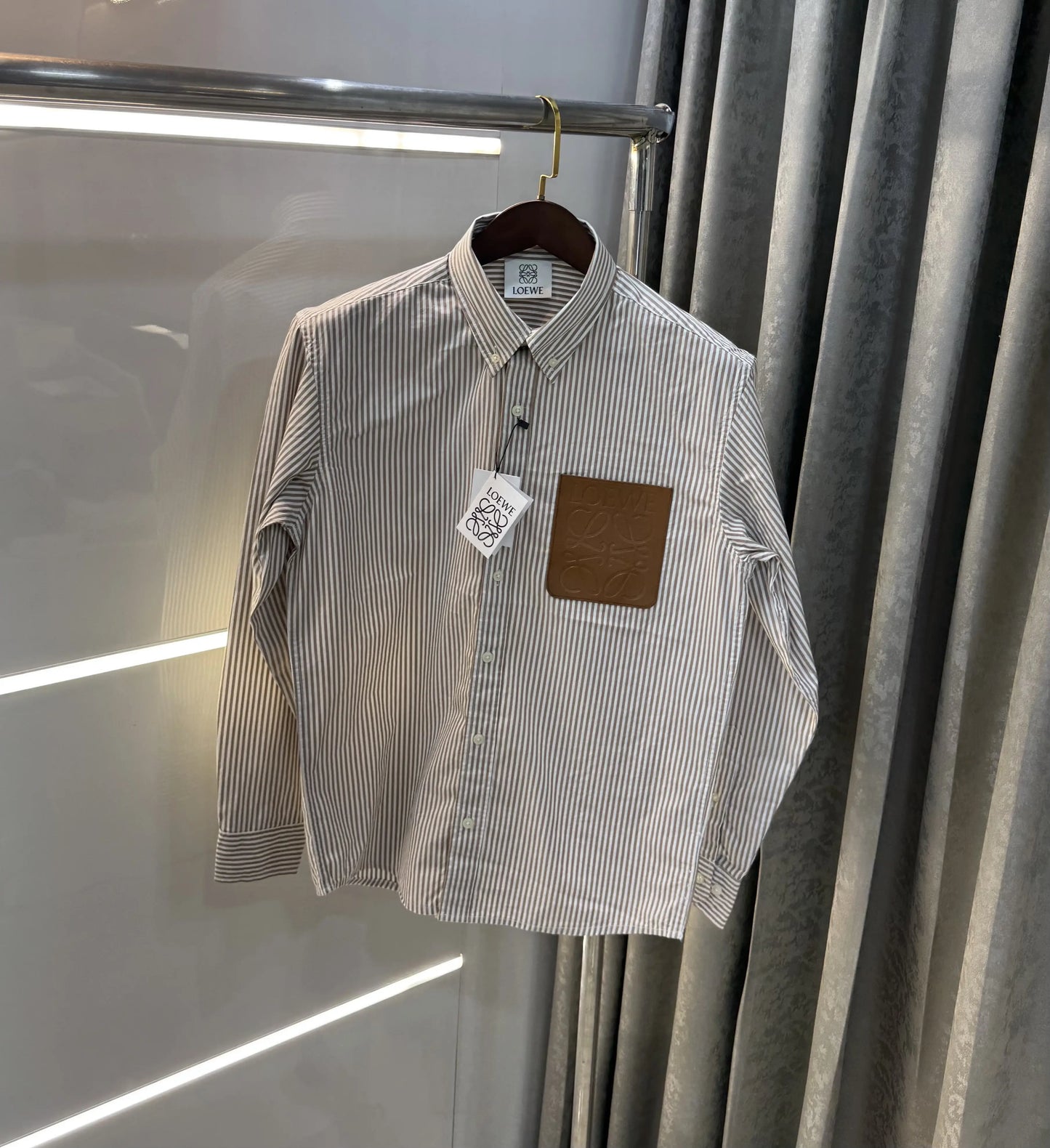 Loewe Brown Logo Patch Imported Shirt