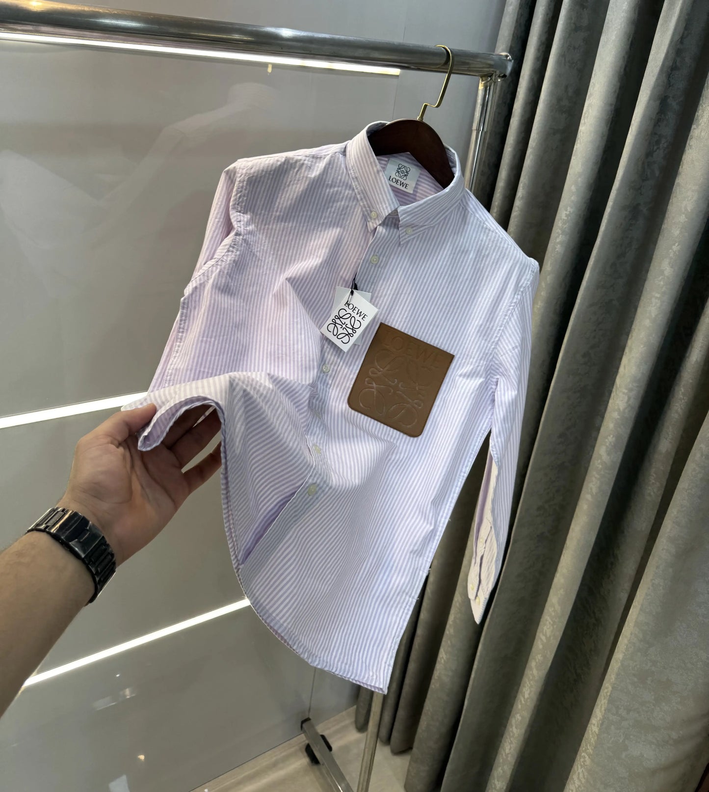 Loewe Purple Logo Patch Imported Shirt