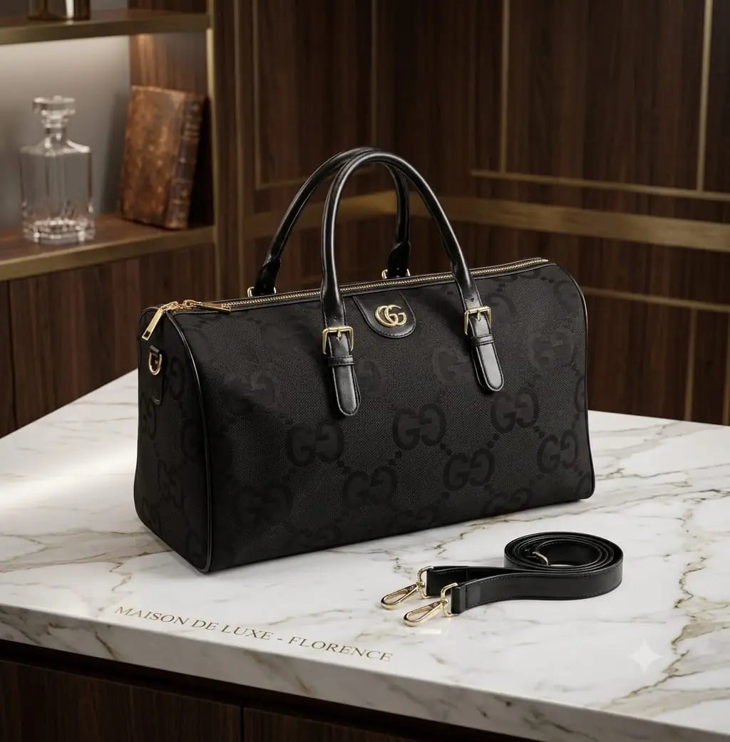 Gucc i Monogram Canvas Jumbo Luxury Imported Duffel Bag g987