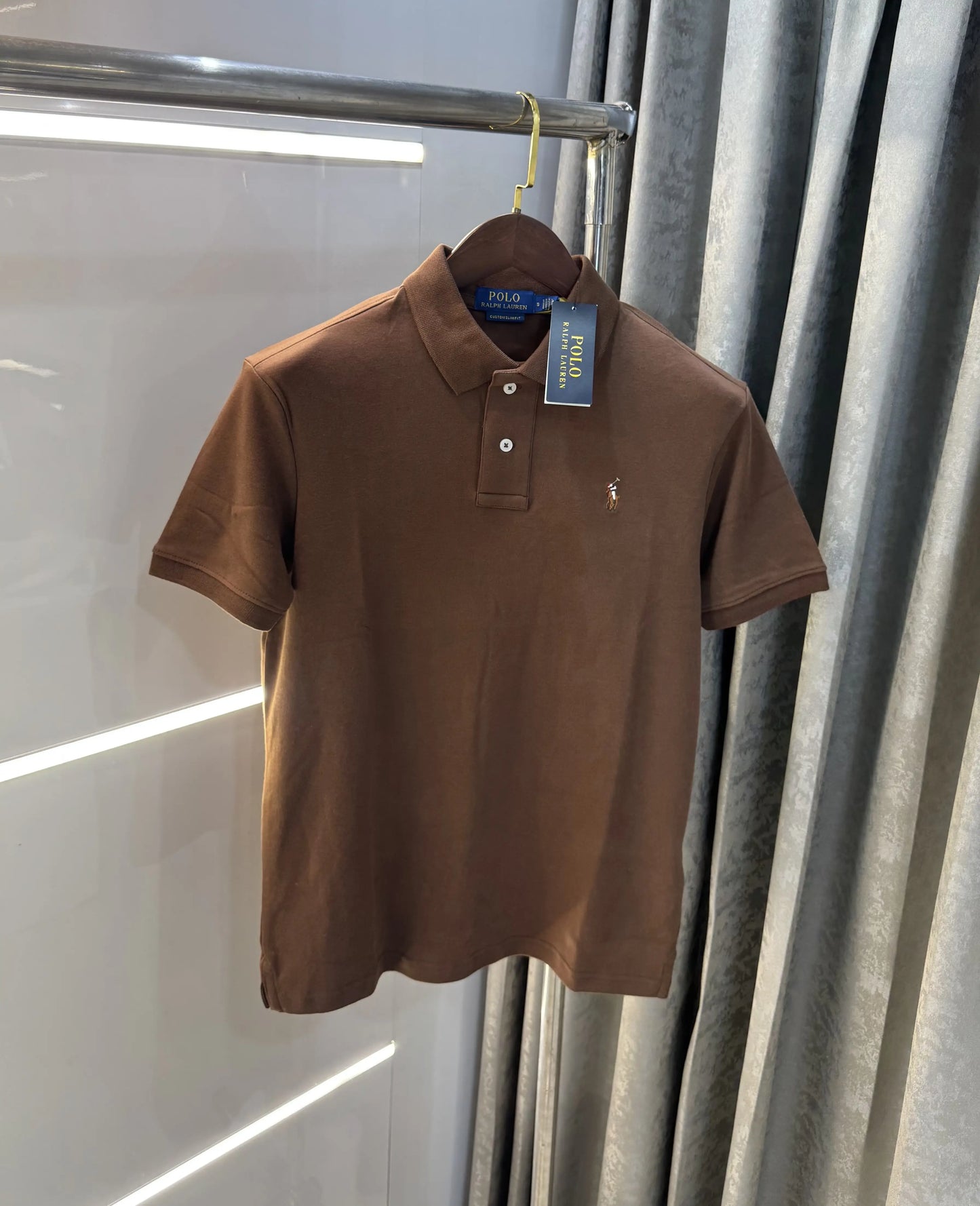 Ralph Lauren Brown Premium Classic Polo T-Shirt