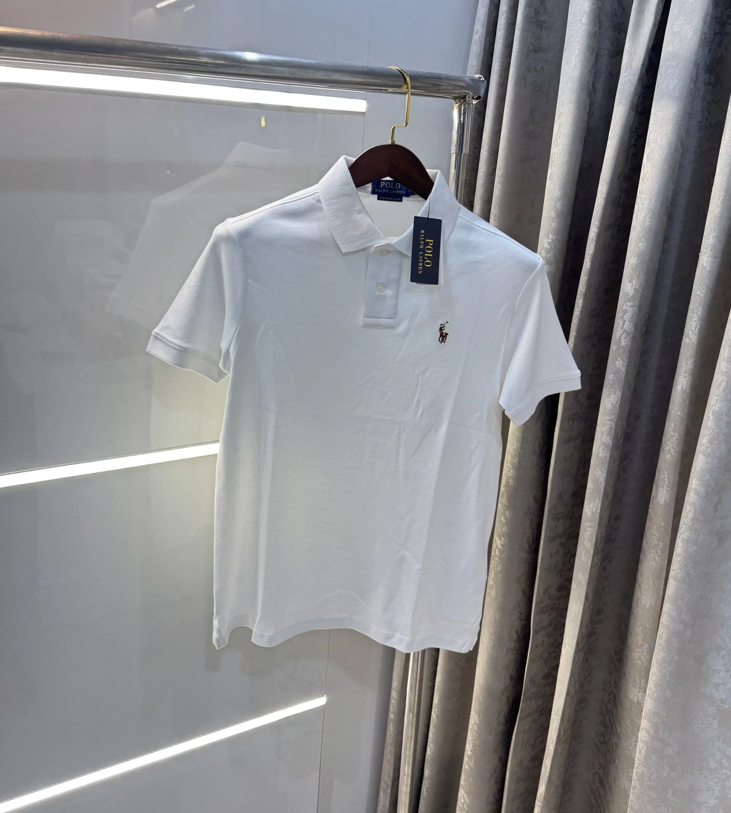 Ralph Lauren White Premium Classic Polo T-Shirt