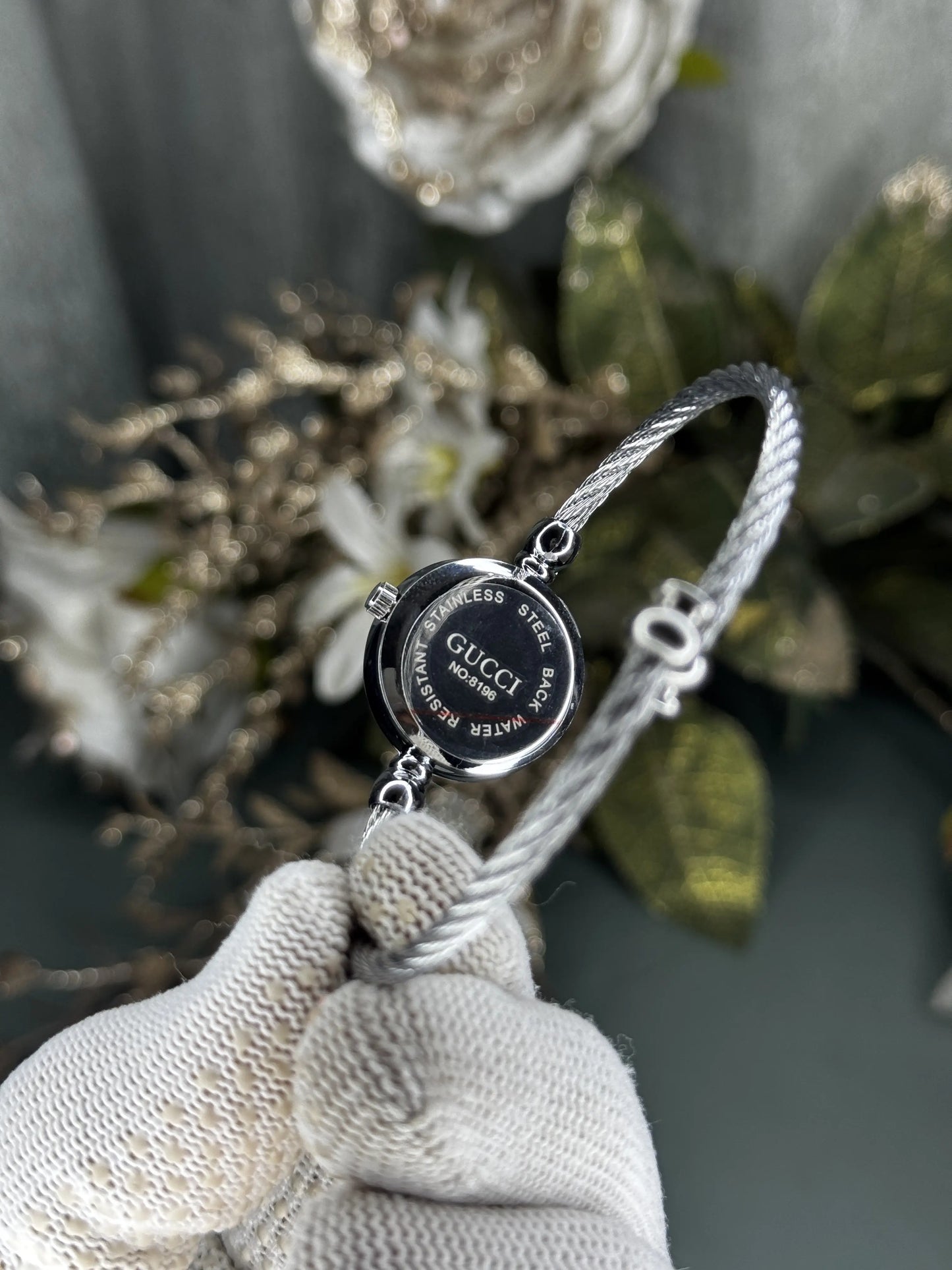 Gucc i Bracelet Silver Black Premium Watch