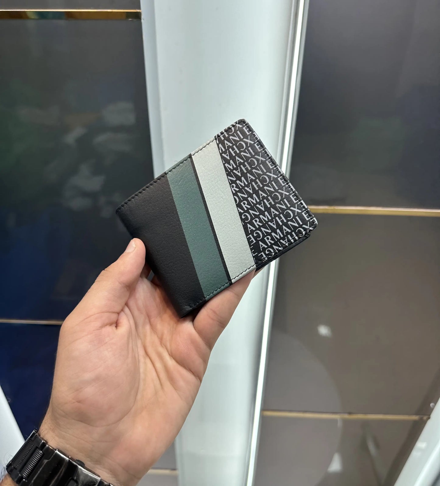 Amrani Exchang e Premium Wallet Black Printed With Box ar6578