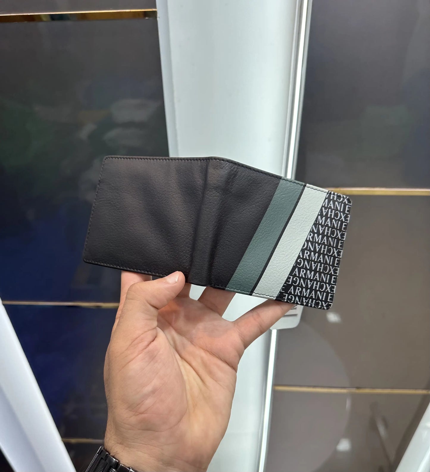 Amrani Exchang e Premium Wallet Black Printed With Box ar6578