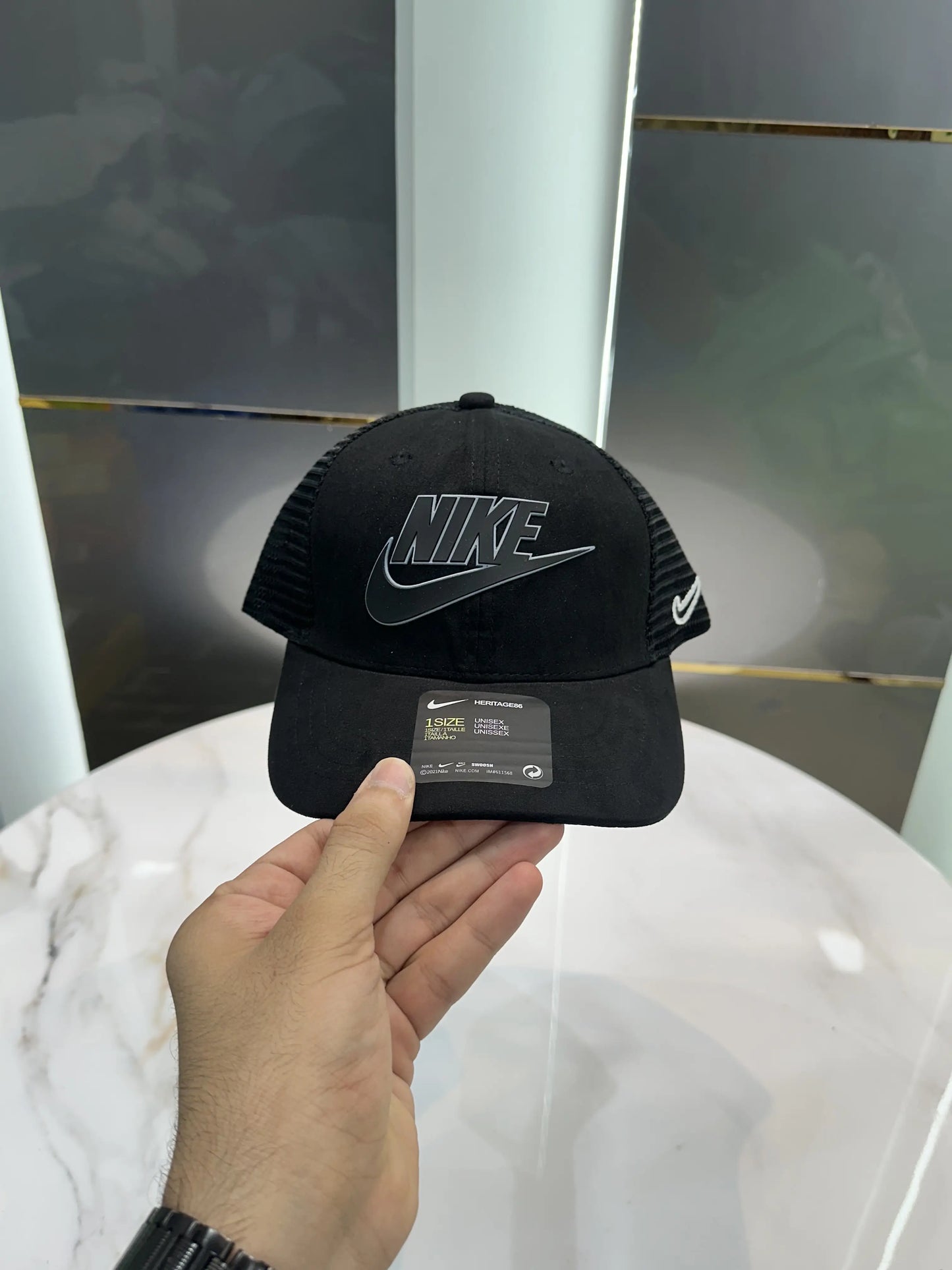 Nik e Black (Suede) Premium Imported Cap