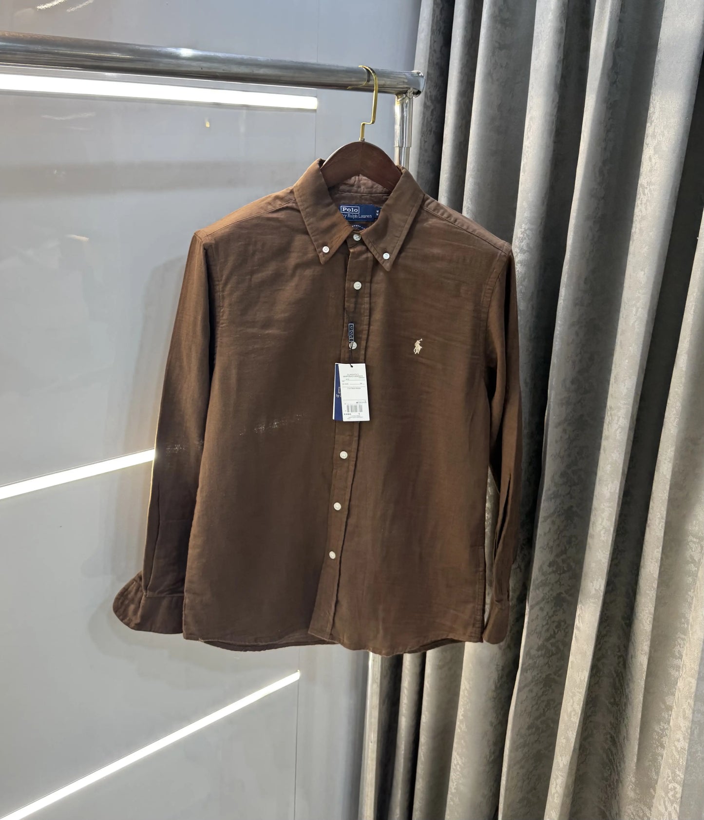 Ralph Lauren Brown Premium Linen Shirt
