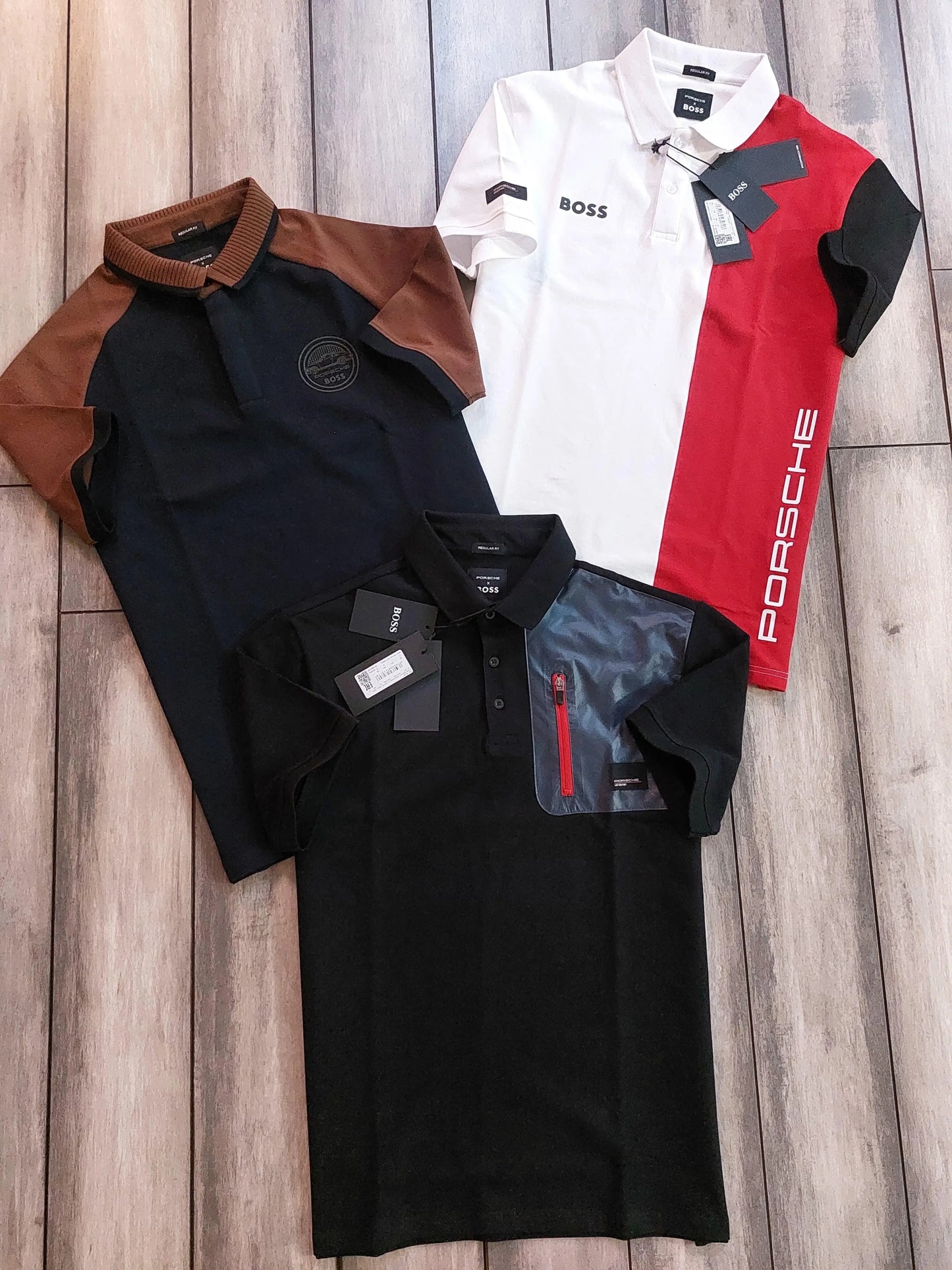 Hug o Boss Navy/ Coffee Porsch e Edition Premium Polo T-shirt
