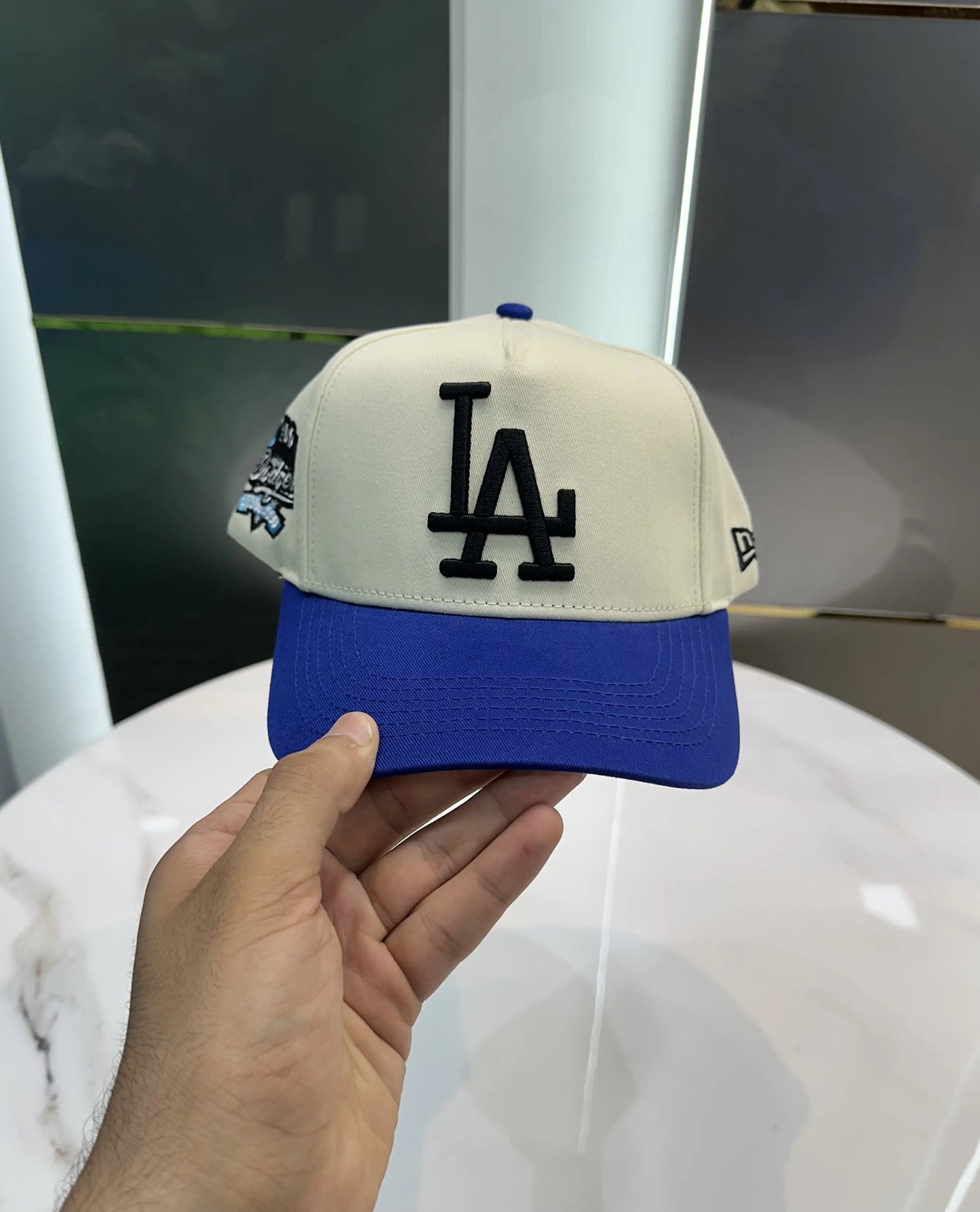 LA Cream Blue Premium Imported Cap la6486