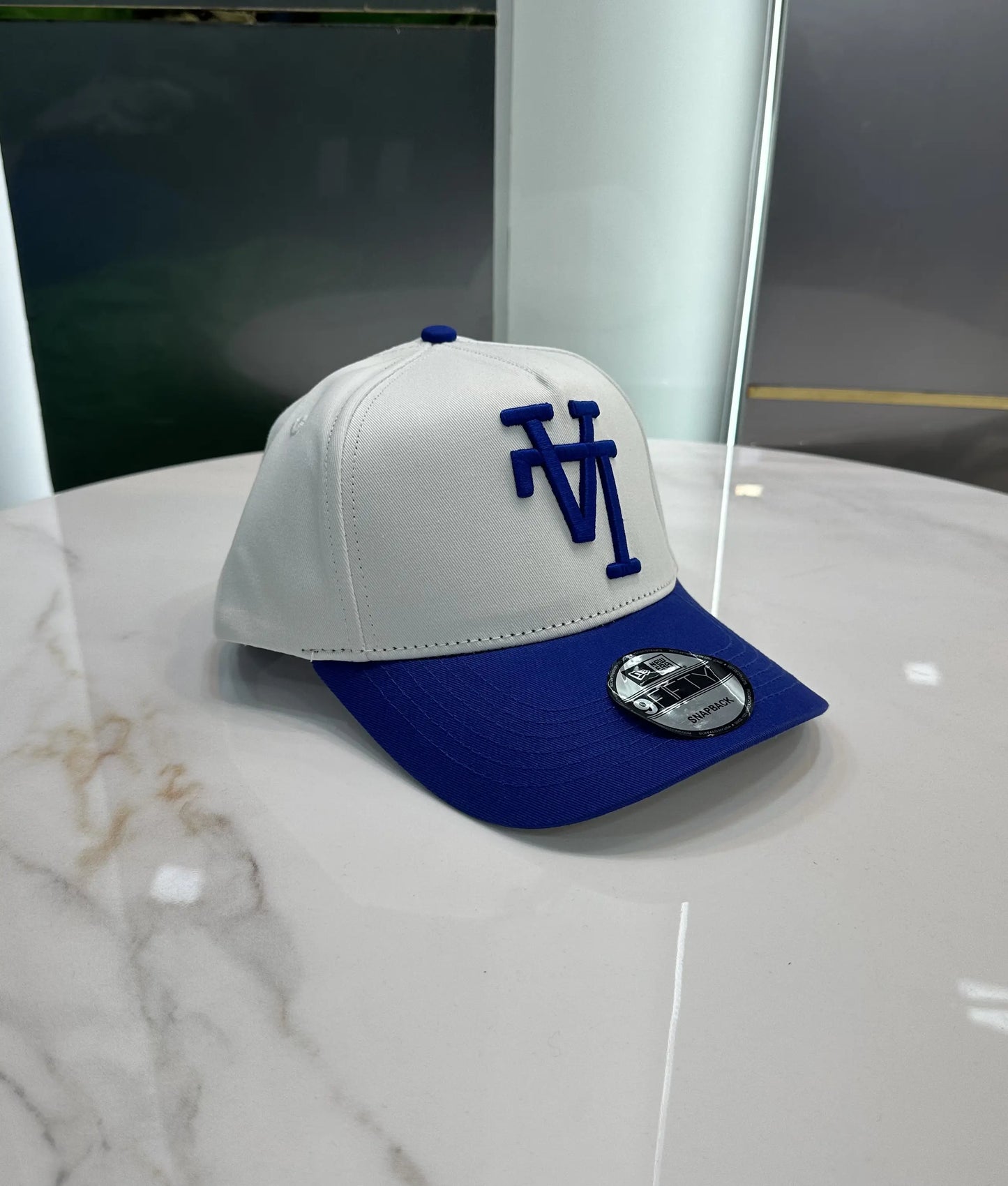 LA White Blue Premium Imported Cap la6643