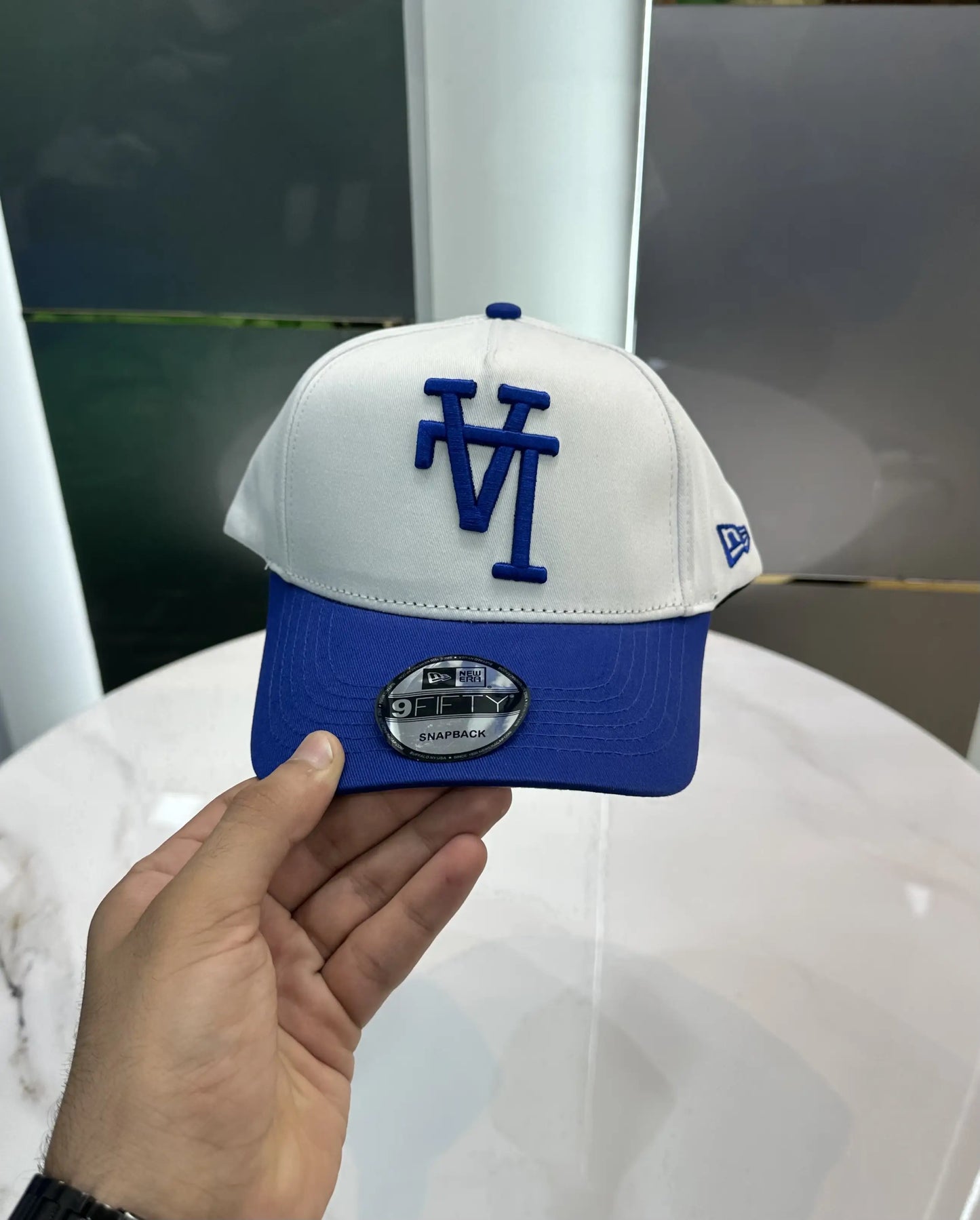 LA White Blue Premium Imported Cap la6643