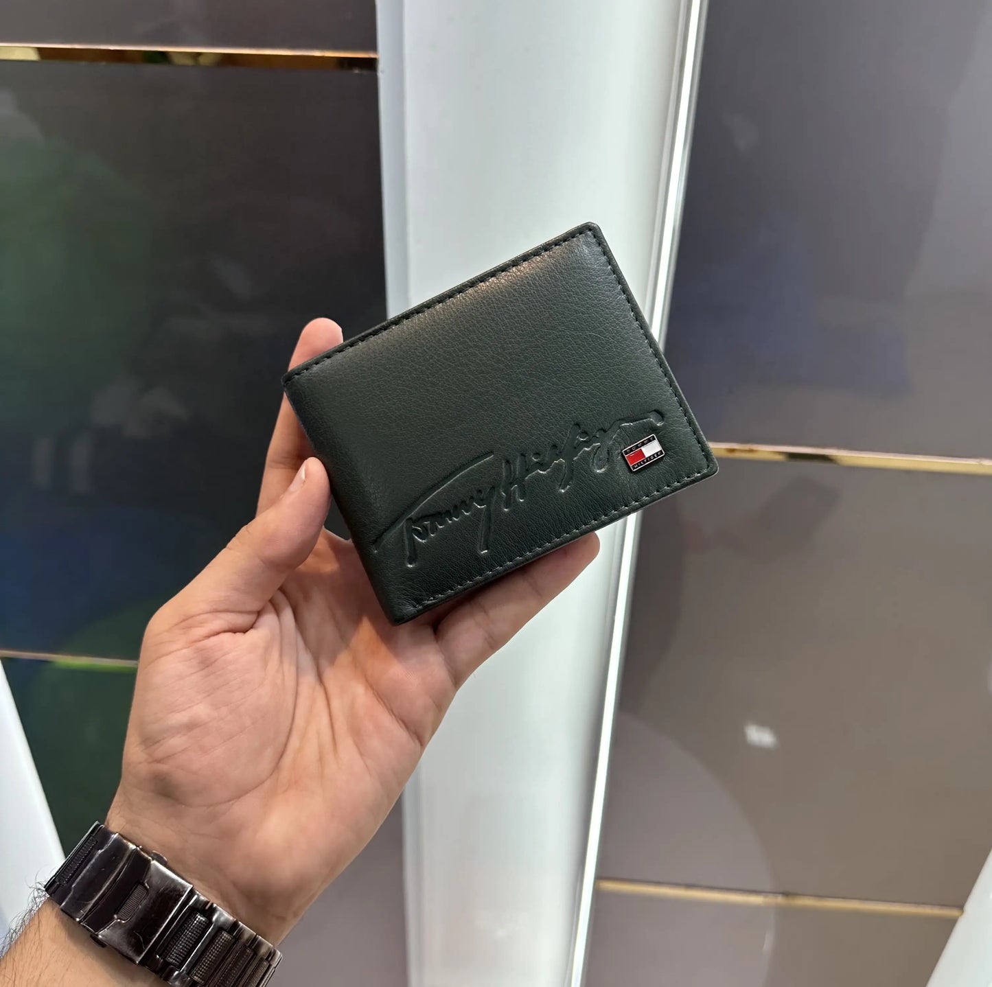 Tommy Hilfige rPremium Wallet Green Printed With Box t453