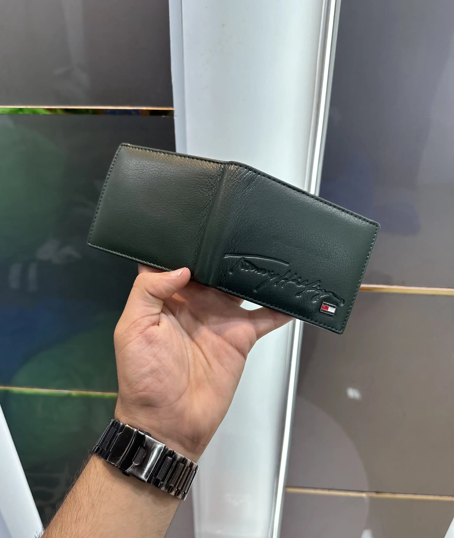 Tommy Hilfige rPremium Wallet Green Printed With Box t453