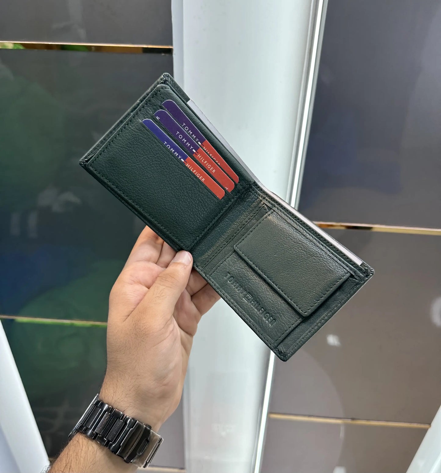 Tommy Hilfige rPremium Wallet Green Printed With Box t453
