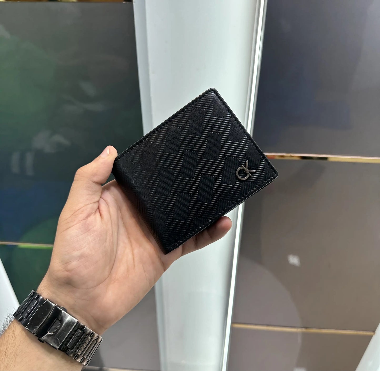 Calvin Klei n Premium Wallet Black Printed With Box ck112