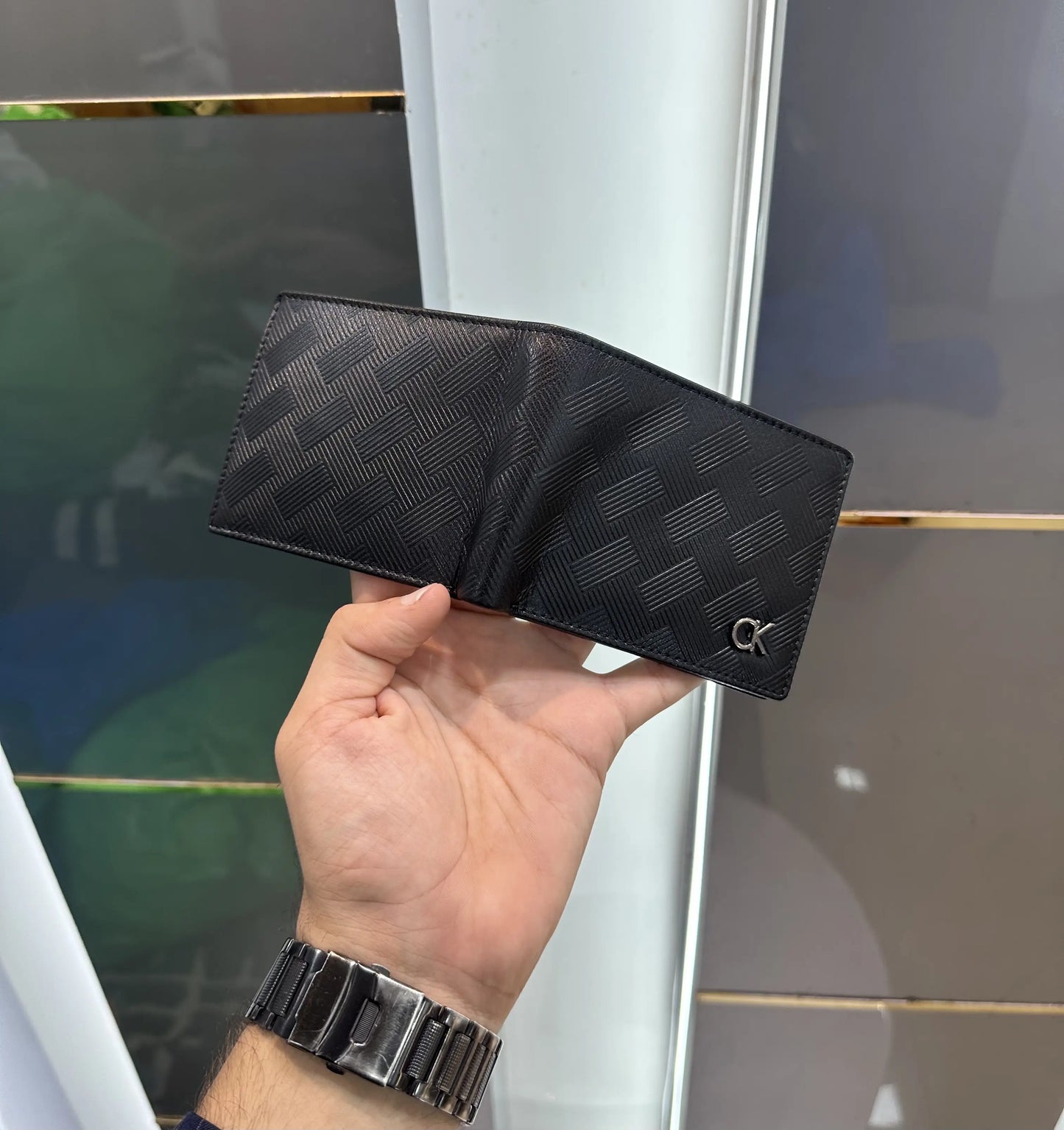 Calvin Klei n Premium Wallet Black Printed With Box ck112